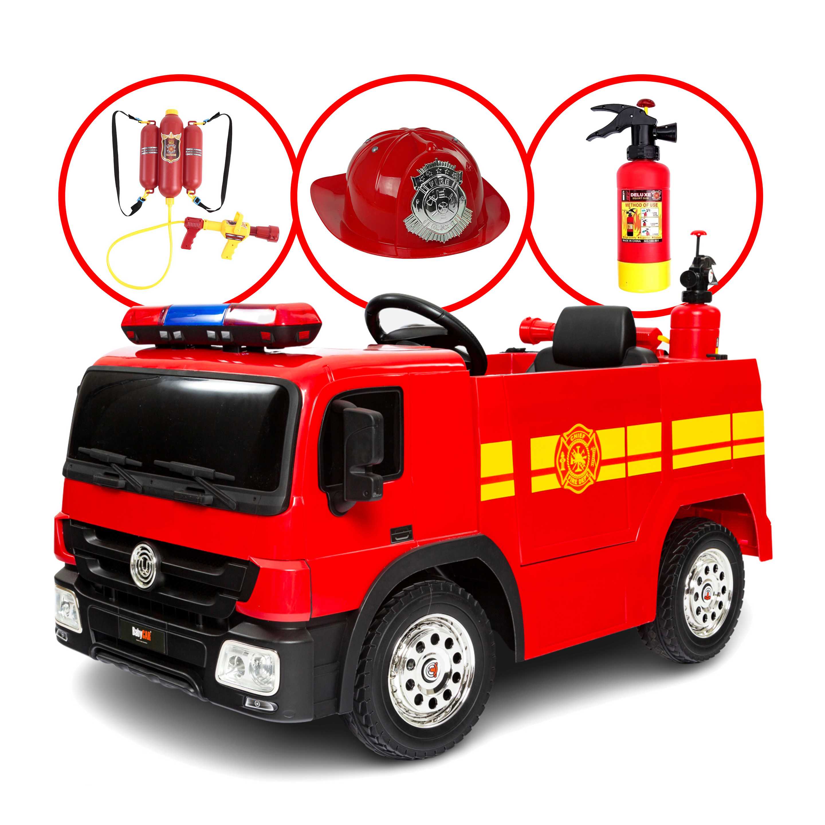 Camion dei Pompieri elettrico per bambini con accessori