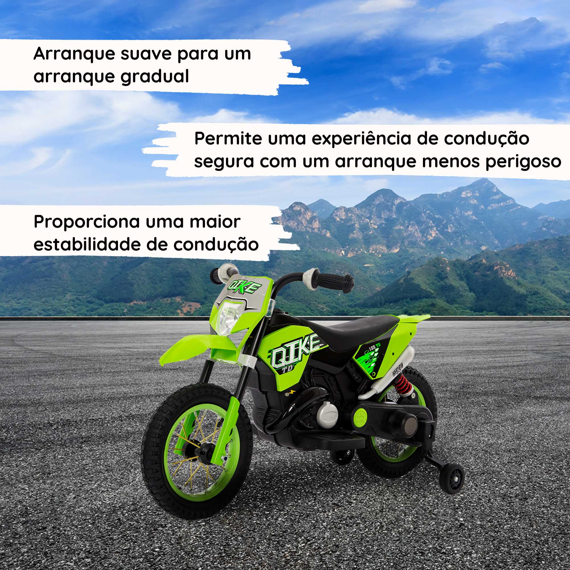 Moto cross verde soft start 