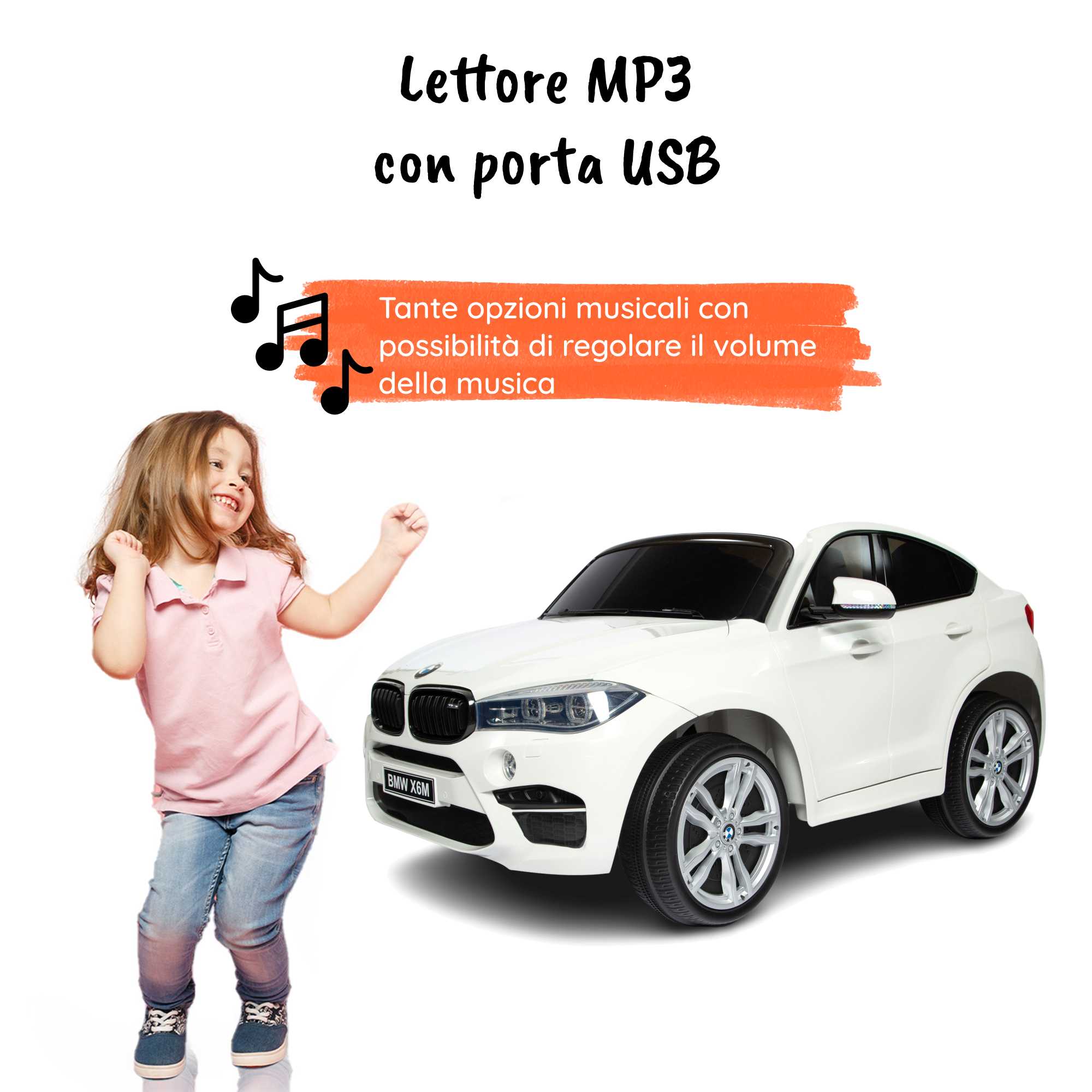 BMW X6 2P bianca MP3
