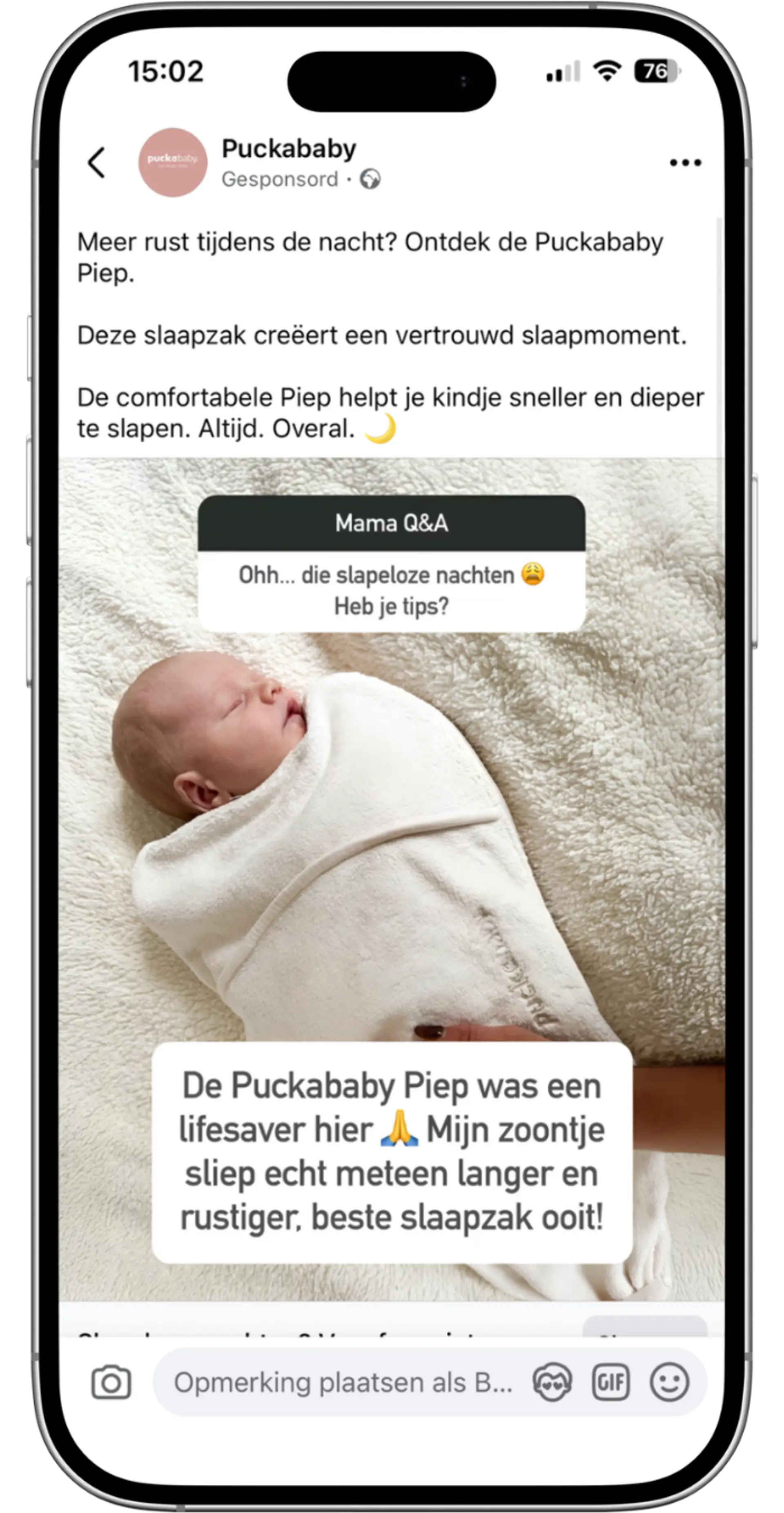 Advertentie Puckababy