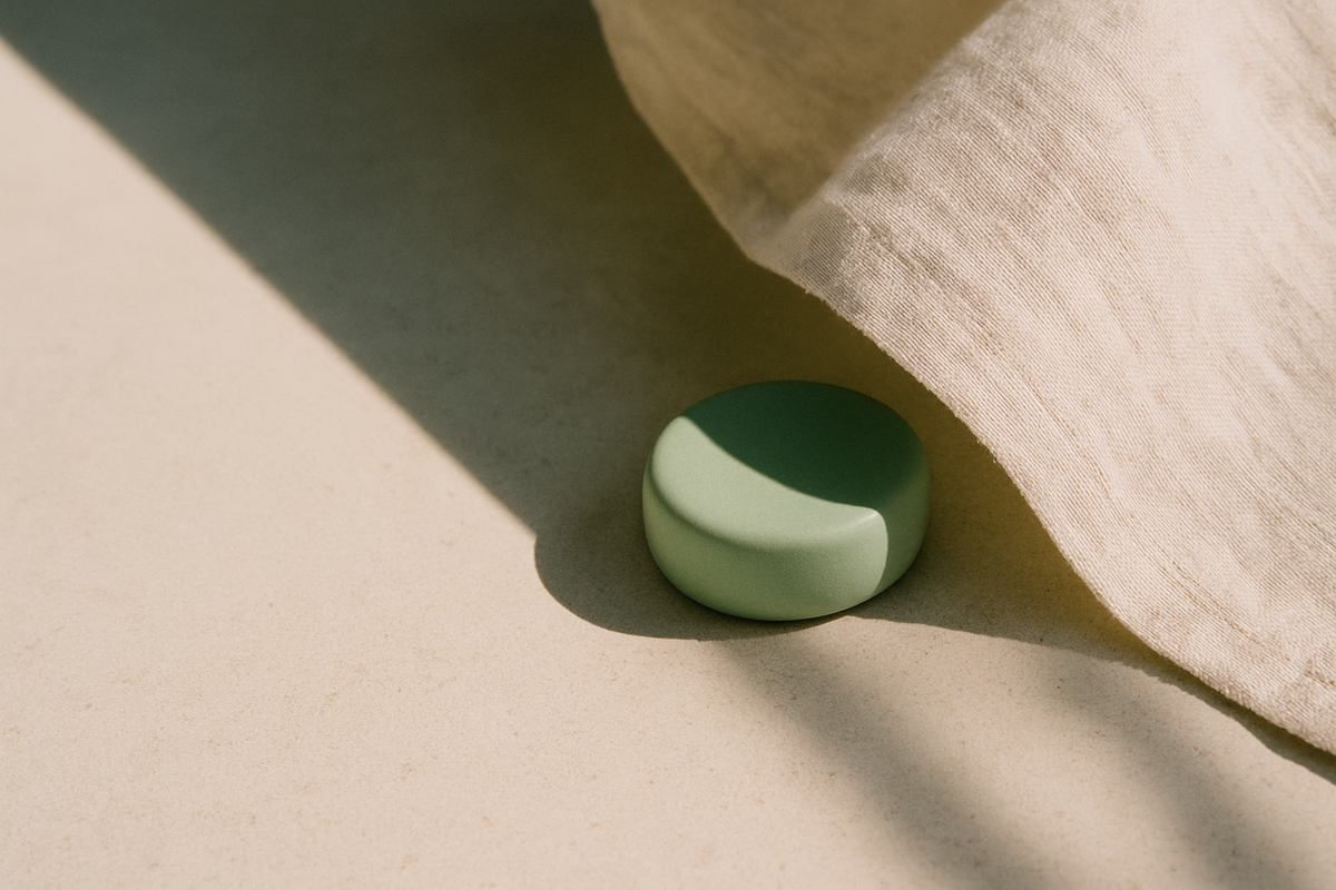 Sunlight across a stone surface with one area shaded by linen