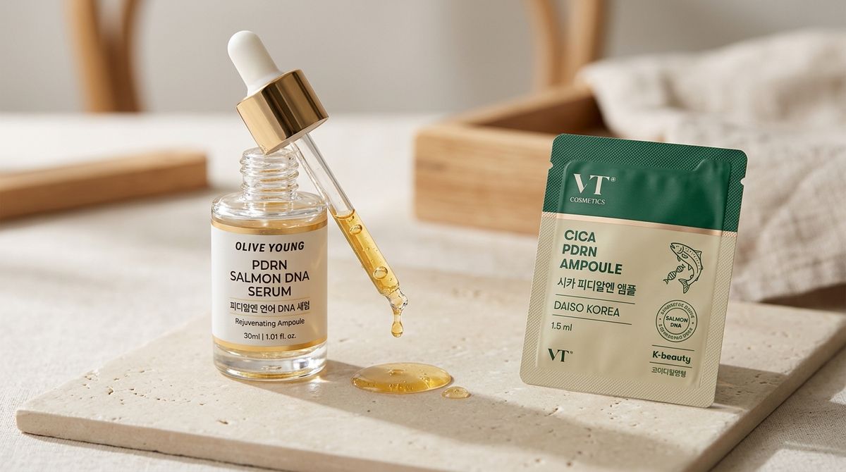 PDRN Skincare Showdown: Olive Young Flagships vs Daiso Dupes