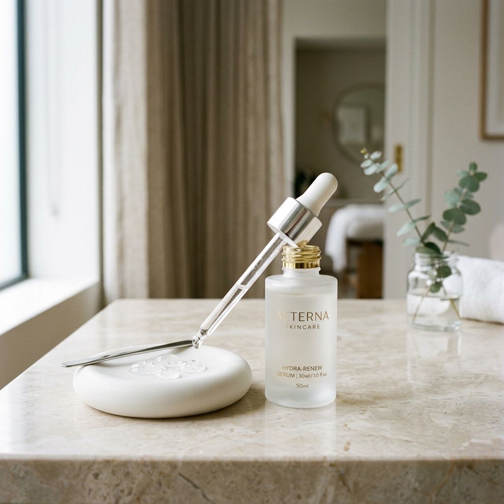 Laplace Clinic luxury skincare serum and clinical pore solution still life