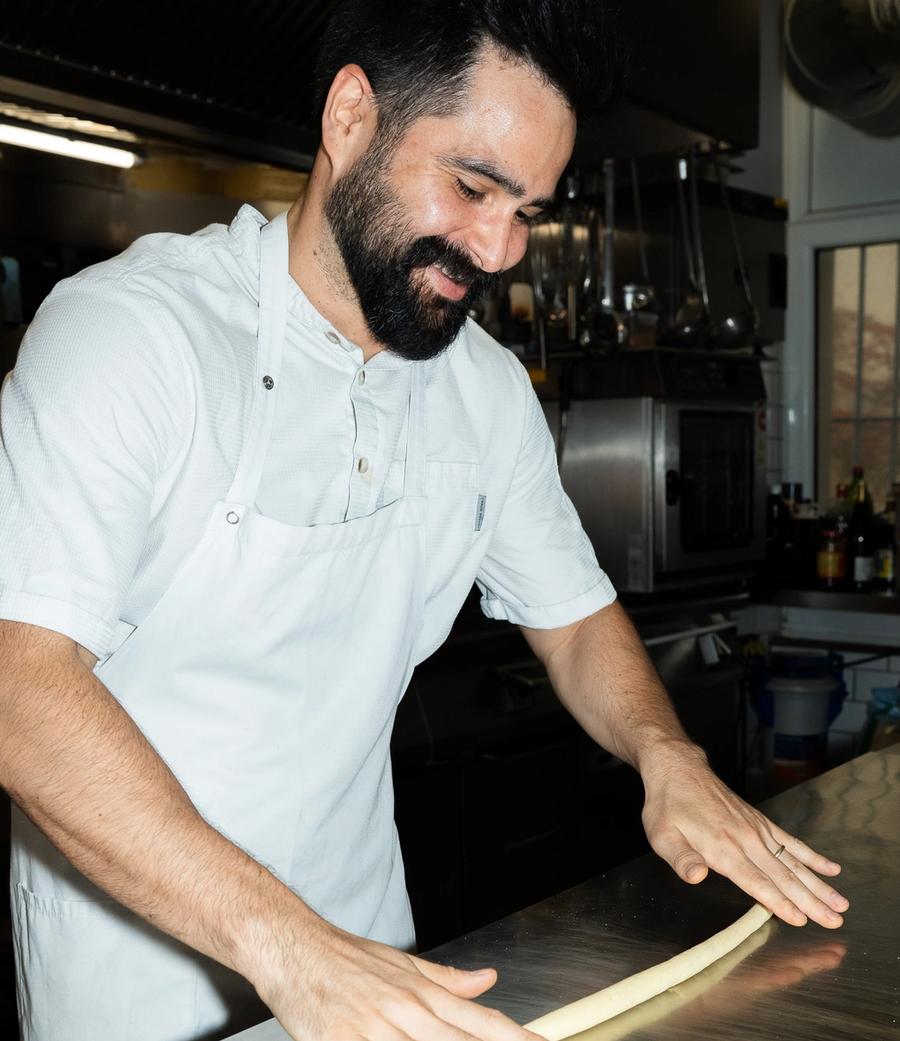 Jorge Josse, former sous-chef at three-star Rutz, making hand-rolled pasta at Nomad Berlin