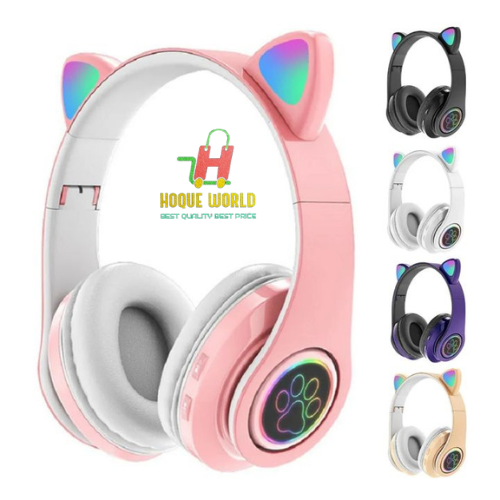 Cute Cat Wireless Headphones for Kids