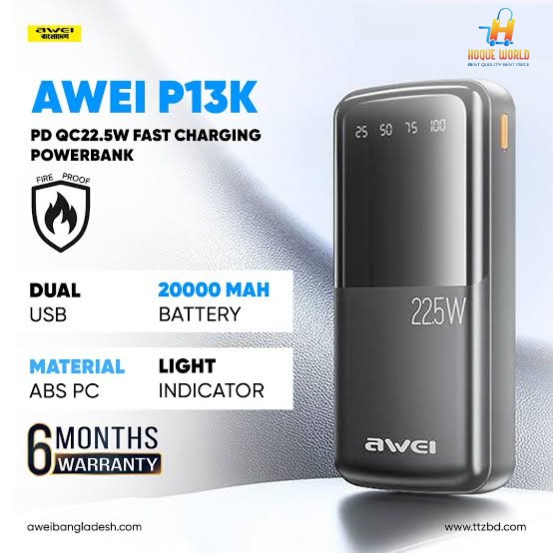 Awei P13K 20000mAh 22.5W Fast Charging