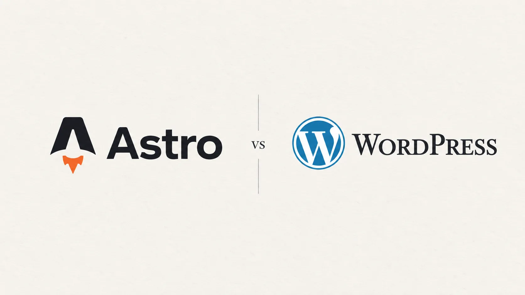 Astro and WordPress logos side by side on a cream background.