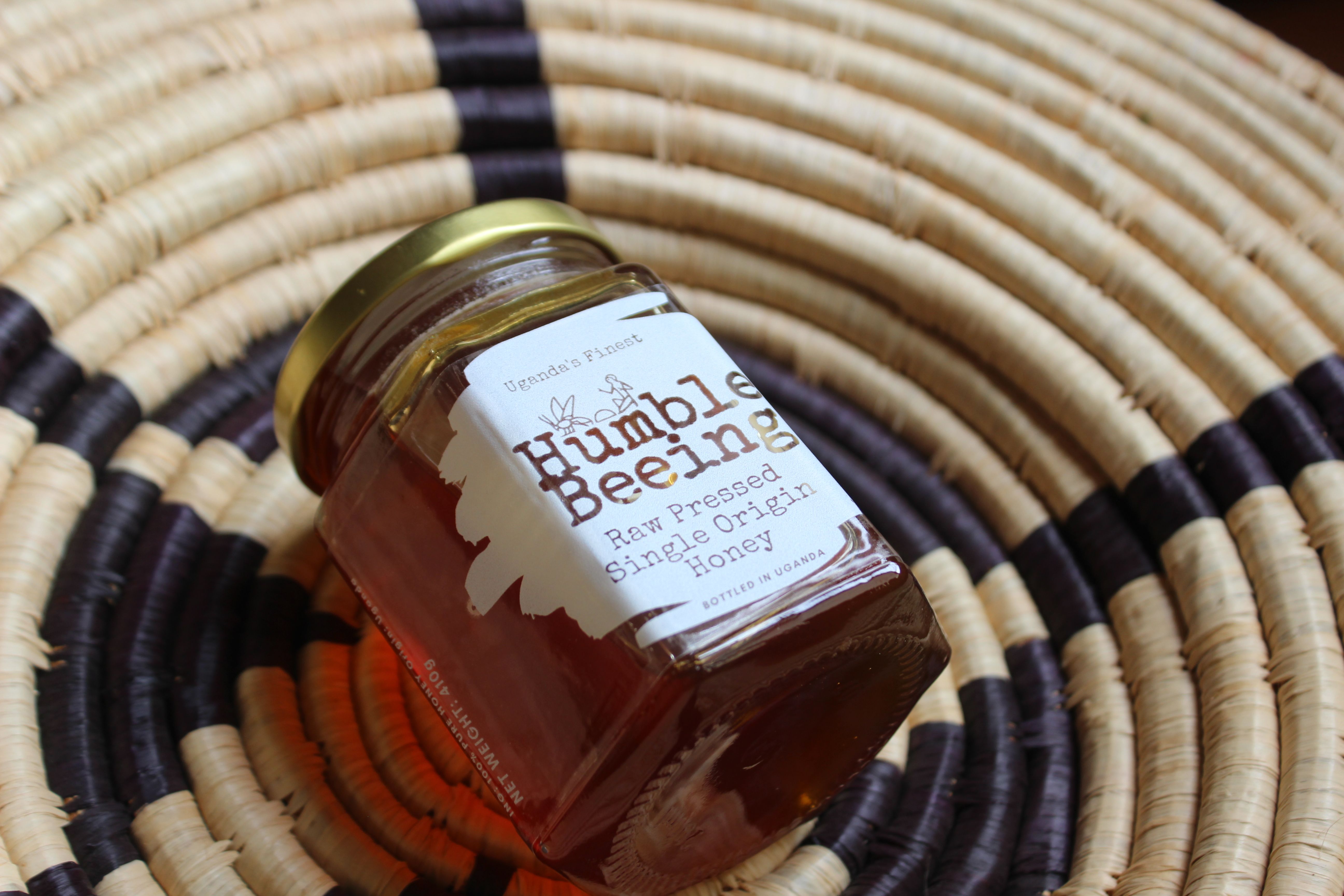 Jar of Humble Beeing raw pressed single-origin Arua calliandra blossom honey