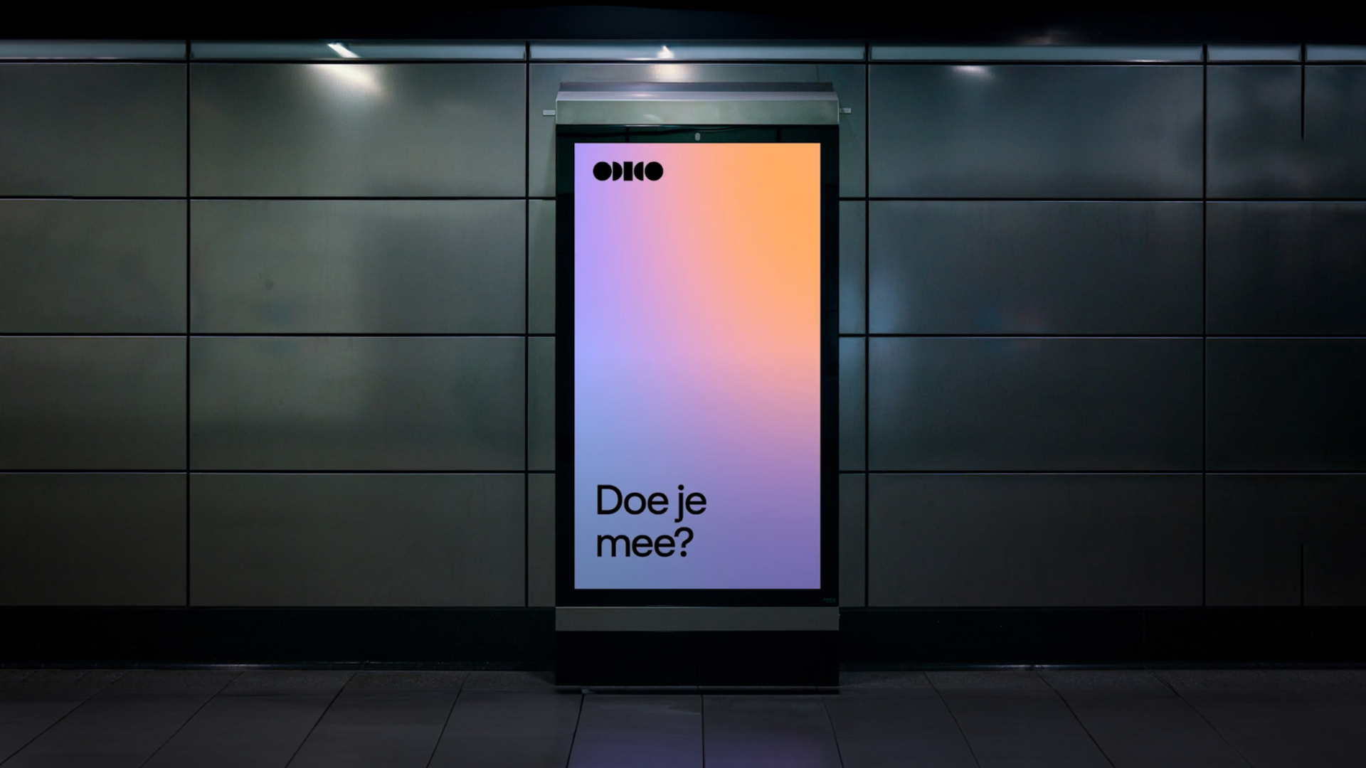 A billboard in a metro station featuring an Odido advertisement as case hero image.