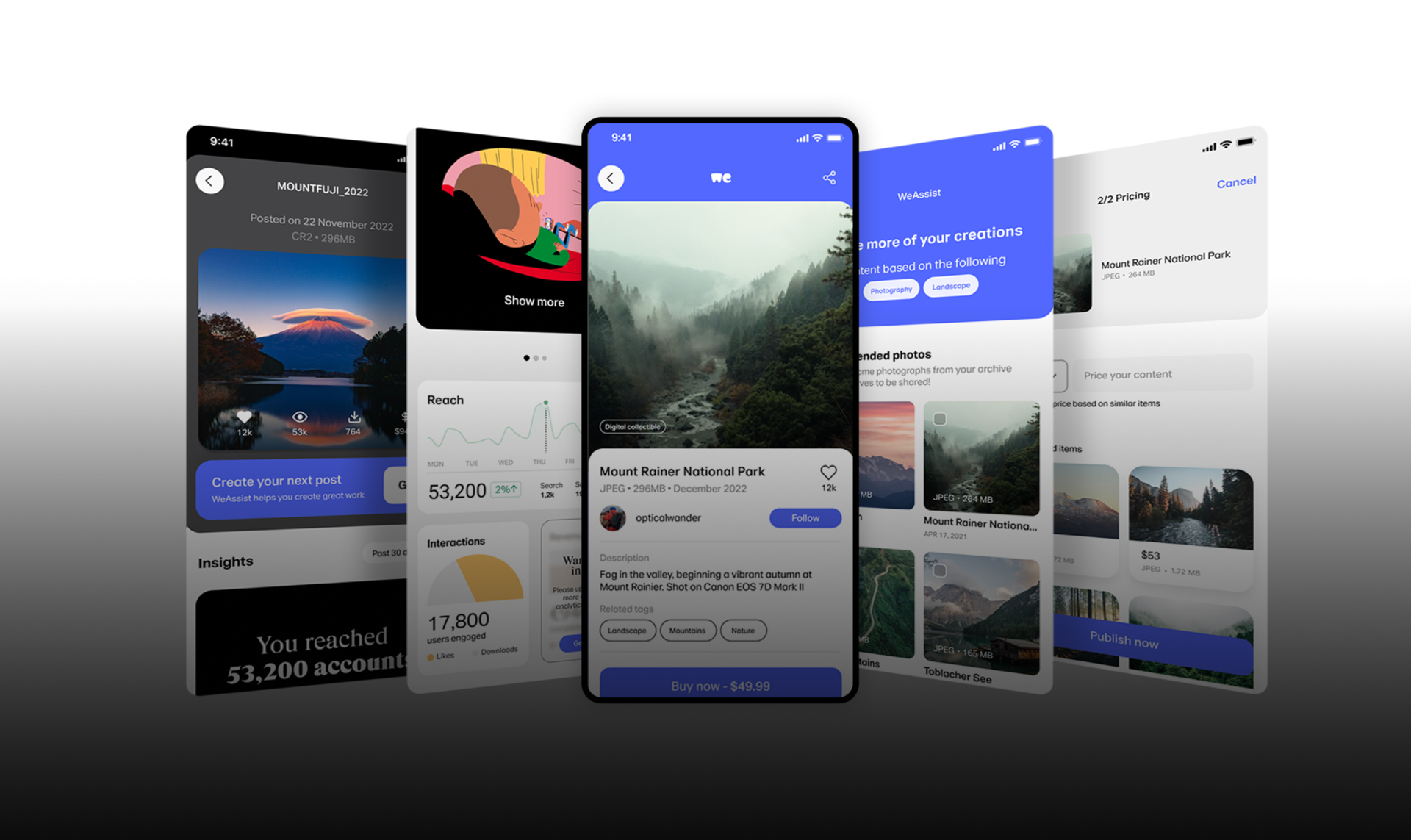 A couple of screens of the WeTransfer mobile app.