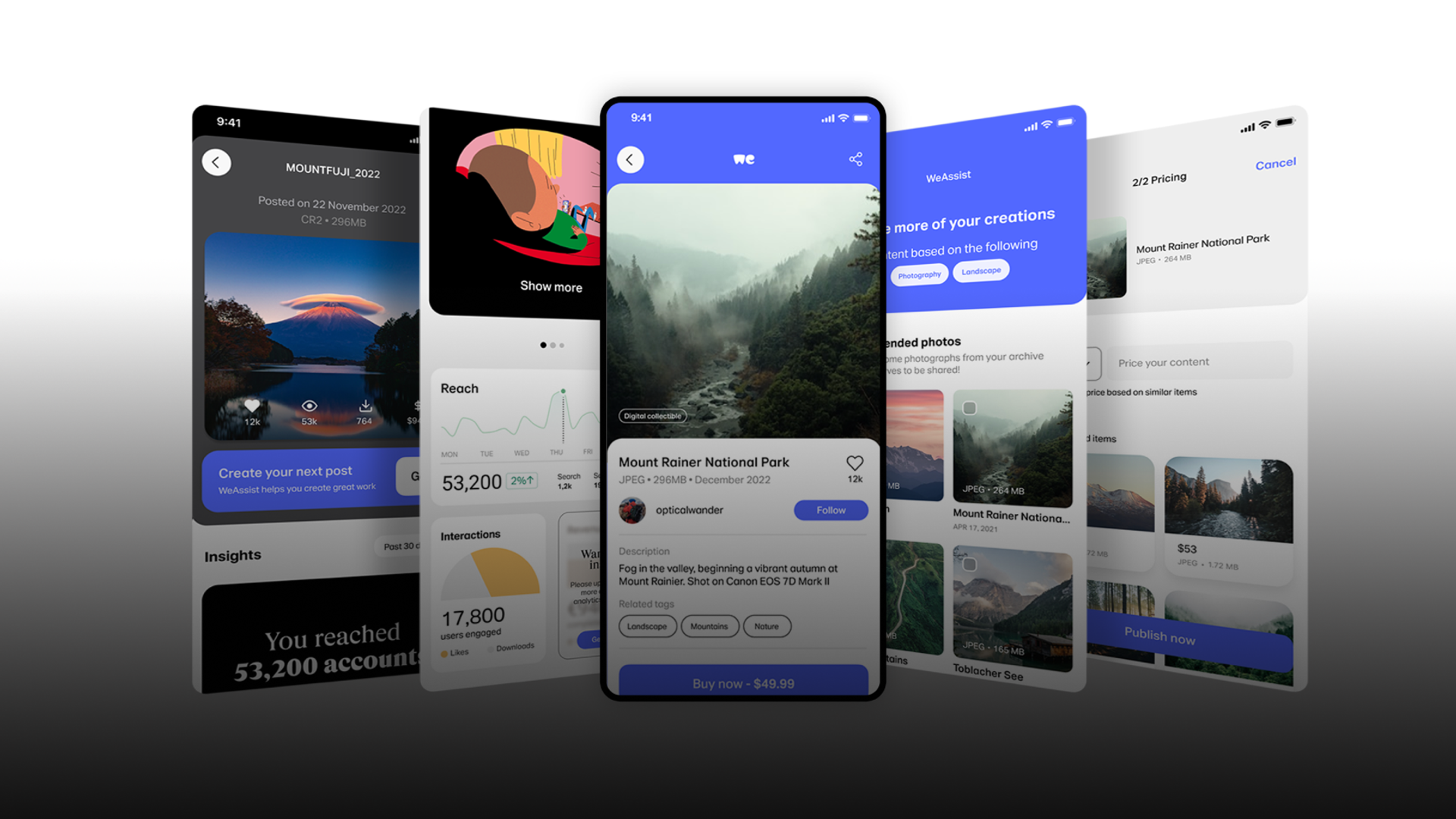 A couple of screens of the WeTransfer mobile app.