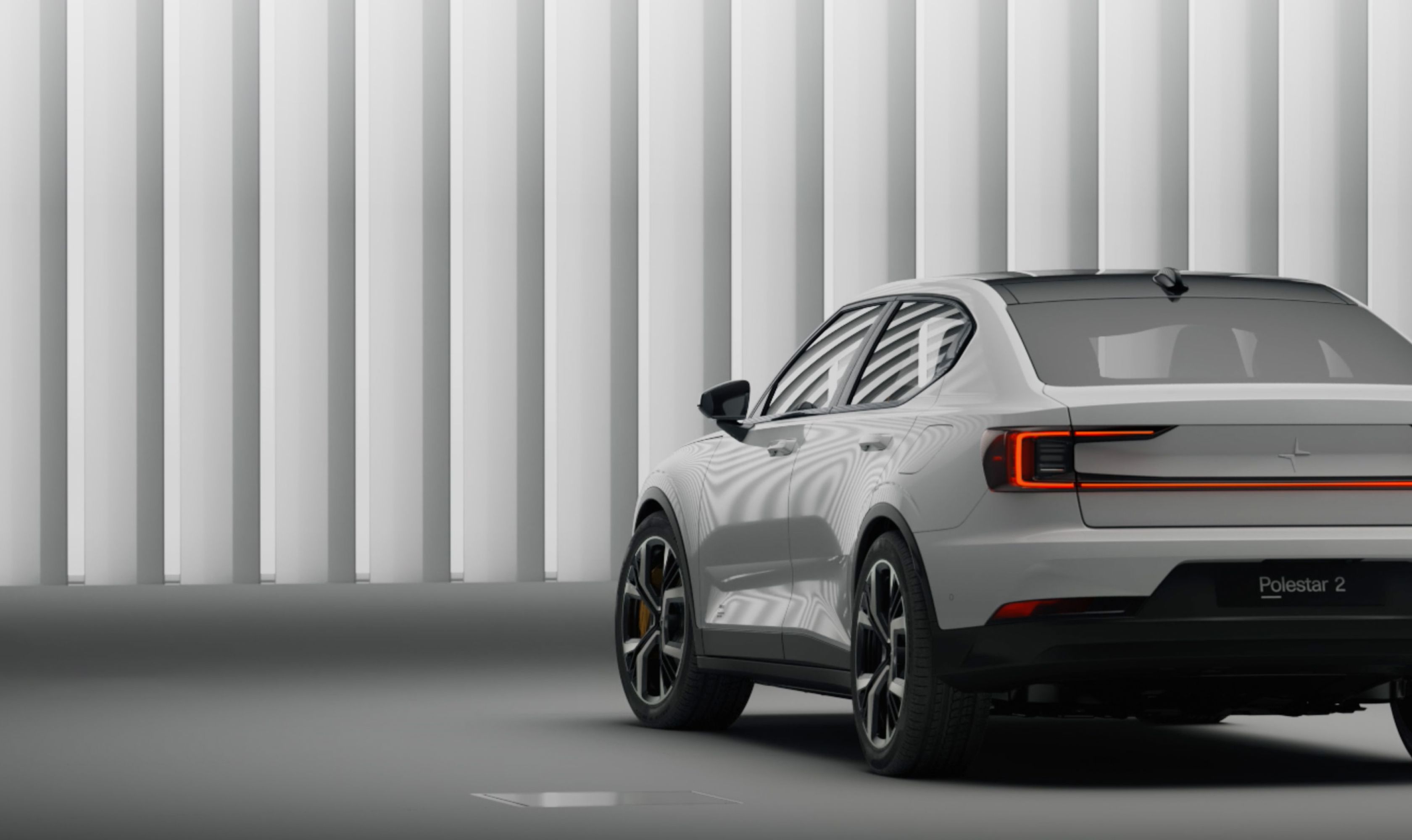 Rear view of the Polestar 2 EV.