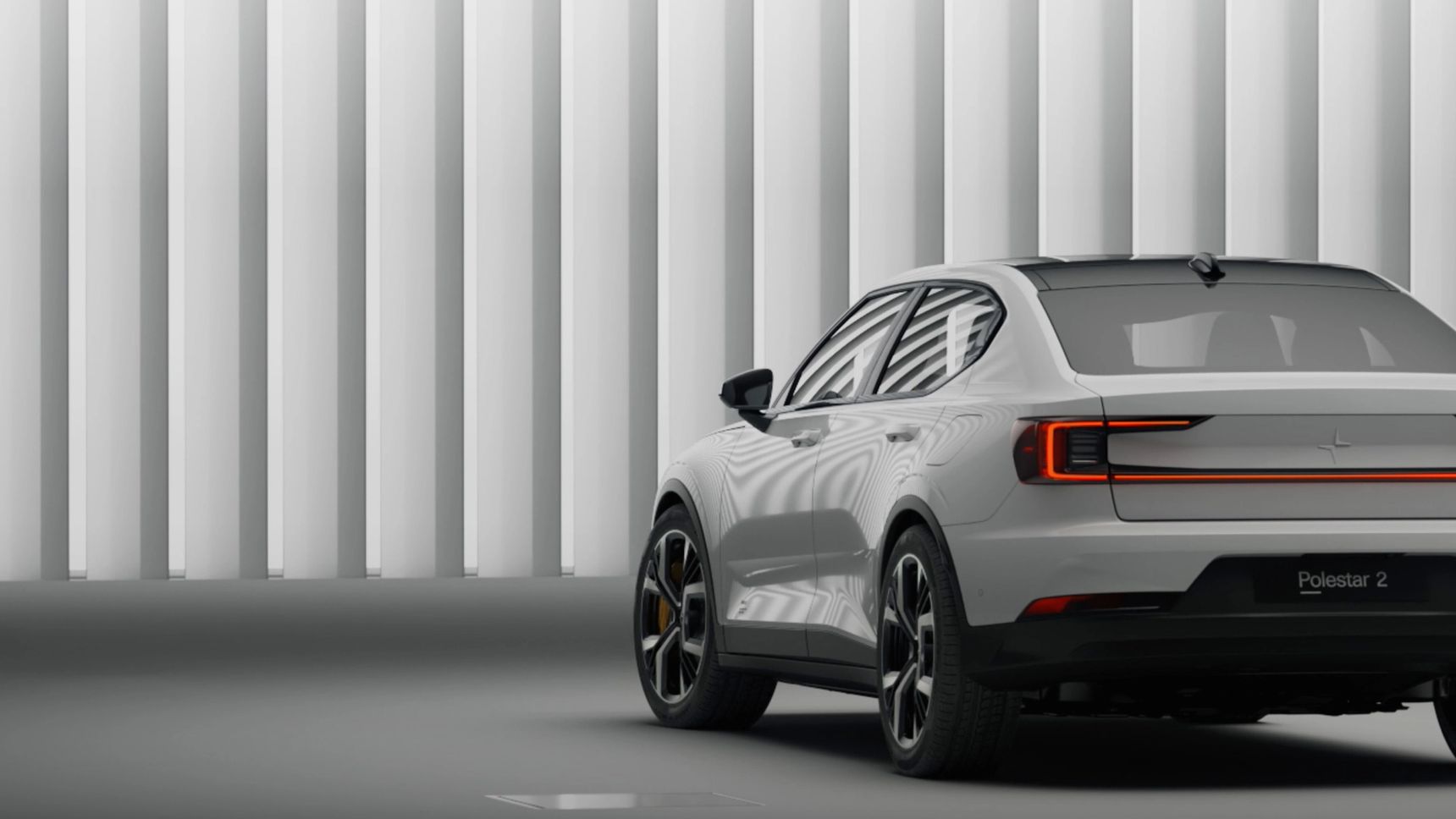 Rear view of the Polestar 2 EV.