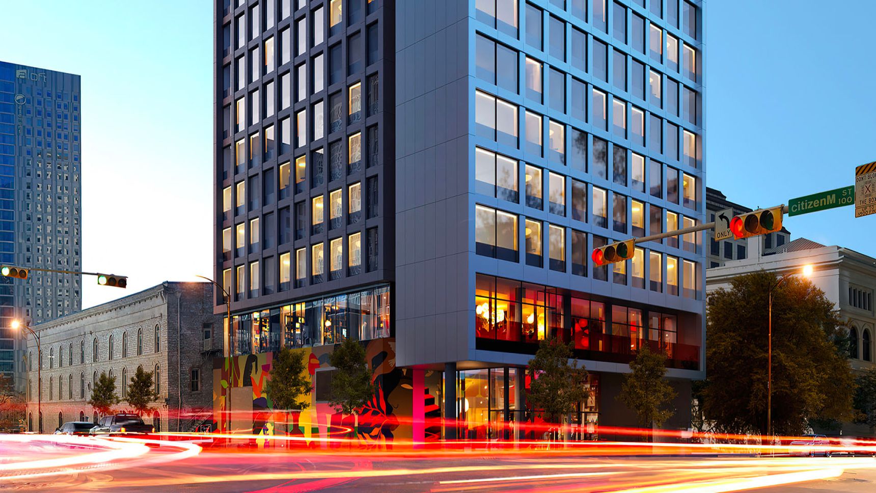 A citizenM hotel in a modern city.
