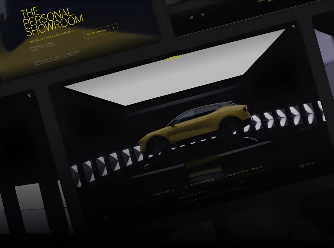 Interface of the Lotus Personal Showroom.