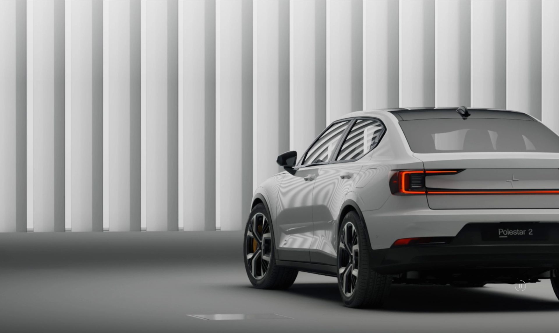 Rear view of the Polestar 2 electric car as case hero image.