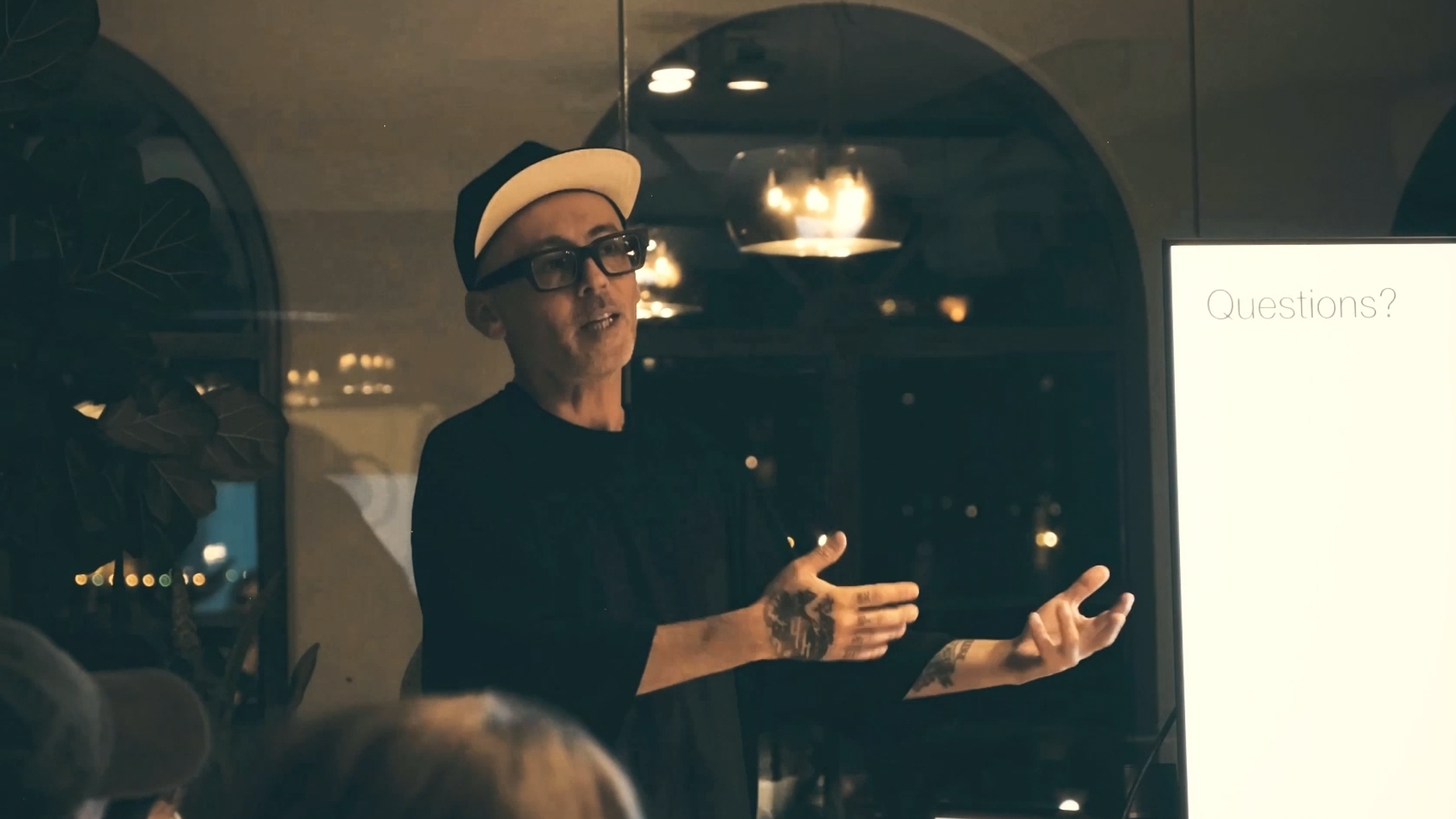 Oygar Erdal giving a talk at Hypersolid's Amsterdam office.