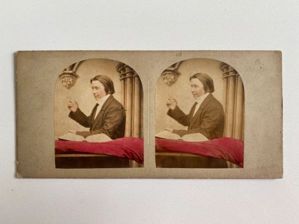 1857 C. H. SPURGEON Stereoview of a Very Young Spurgeon