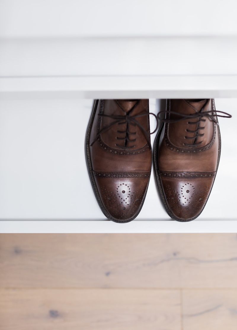 shoe storage in a closet