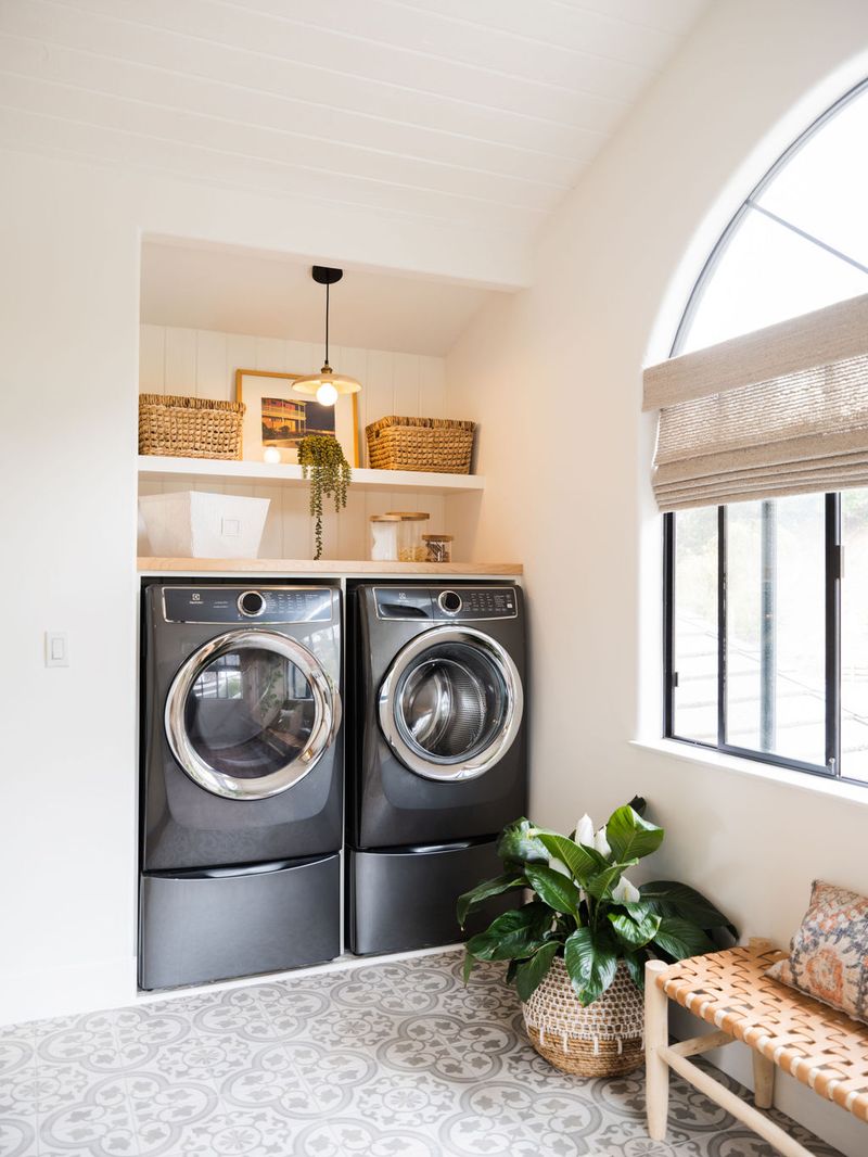 Washer and Dryer tucked into a tidy corner