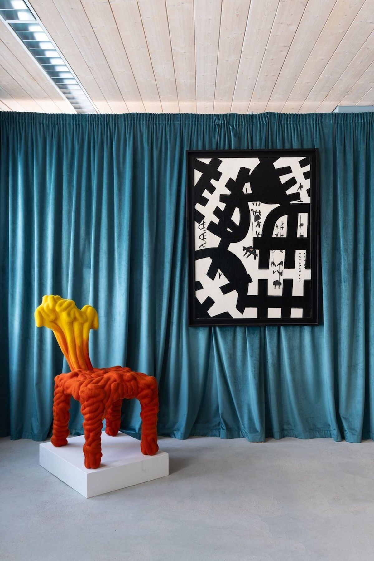 Liam Lee chair presented by Secci Gallery at Nomad St. Moritz 2025, former Klinik Gut.