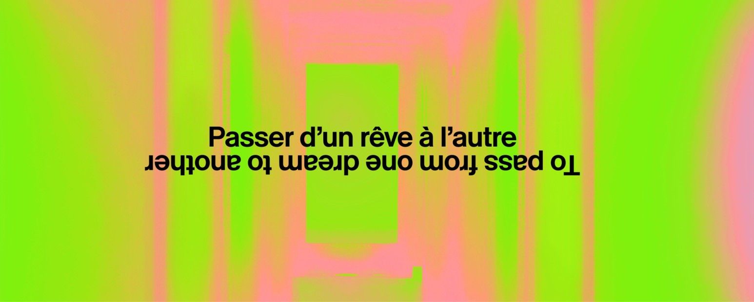Key visual for the 18th Biennale de Lyon, To pass from one dream to another.