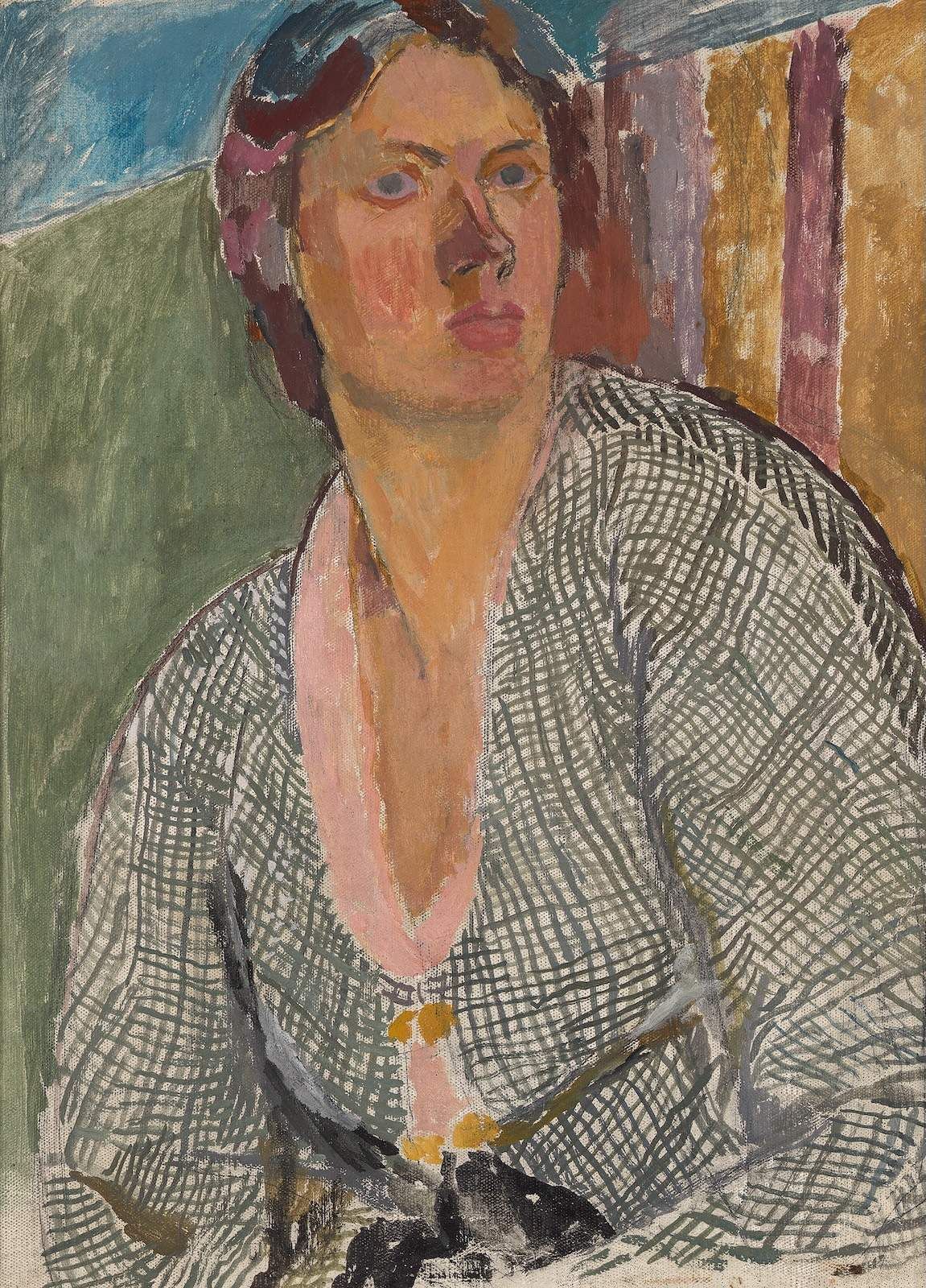 Vanessa Bell's painted self-portrait from around 1915.
