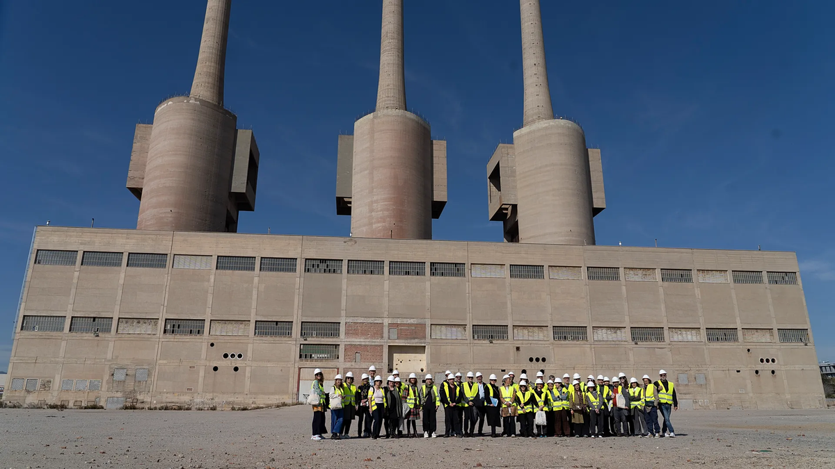 Tres Xemeneies, the three chimneys of a disused power station between Barcelona and Badalona, anchor venue of Manifesta 15's Imagining Futures cluster.