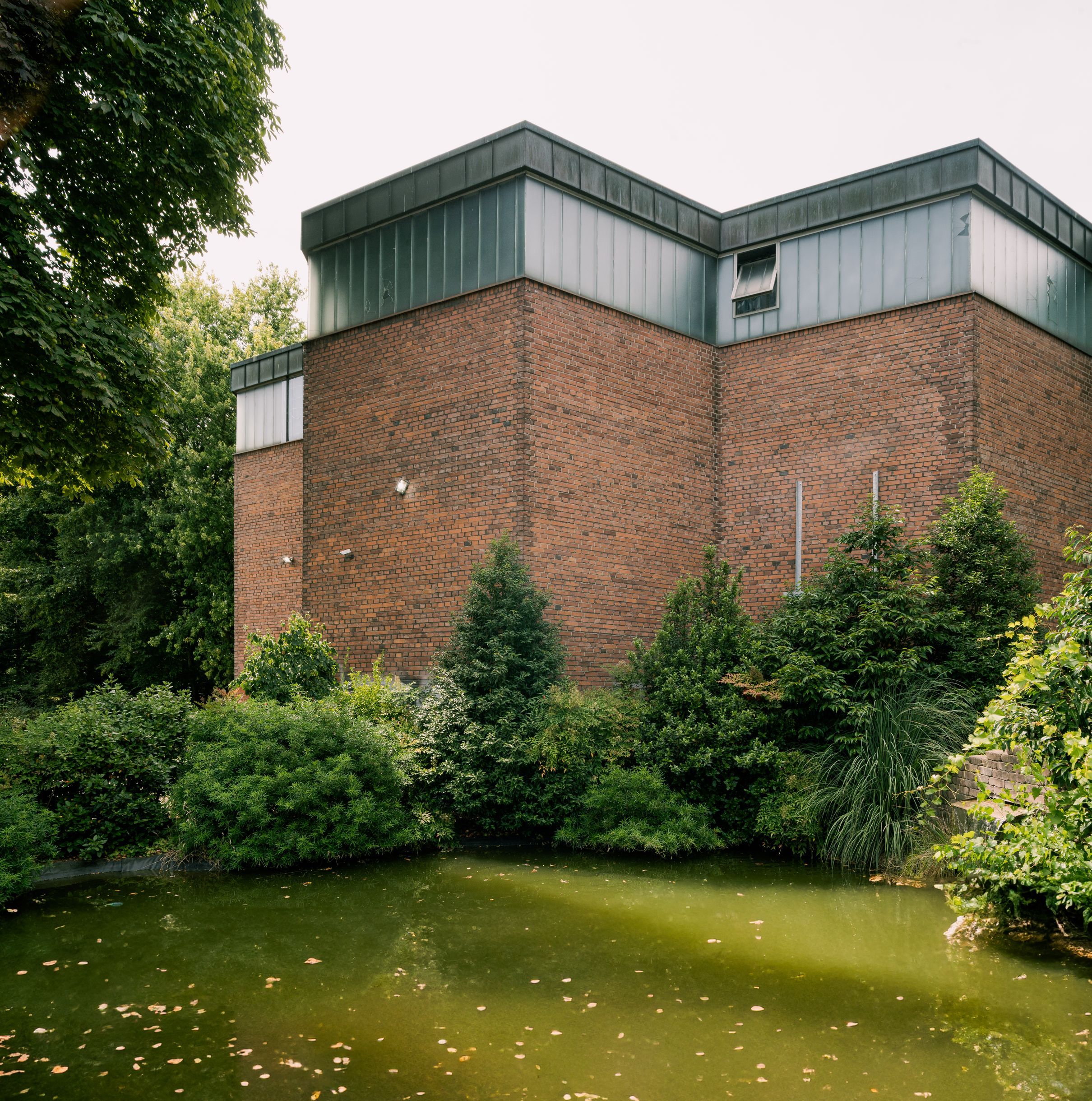 Exterior of St. Bonifatius church in Gelsenkirchen, a post-war modernist parish church, one of the twelve venues for Manifesta 16 Ruhr.