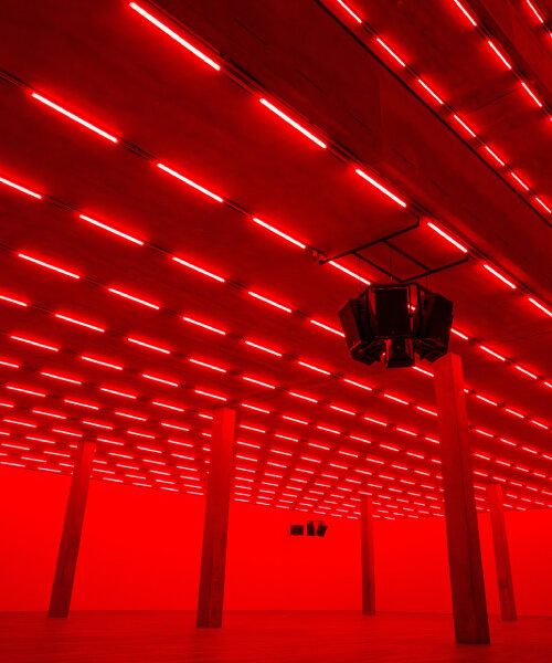 Steve McQueen's Bass installation at Schaulager, Basel, 2025, an immersive LED light environment.