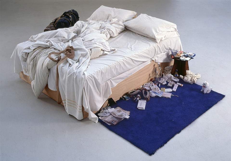 Tracey Emin, My Bed, 1998, installed at Tate.
