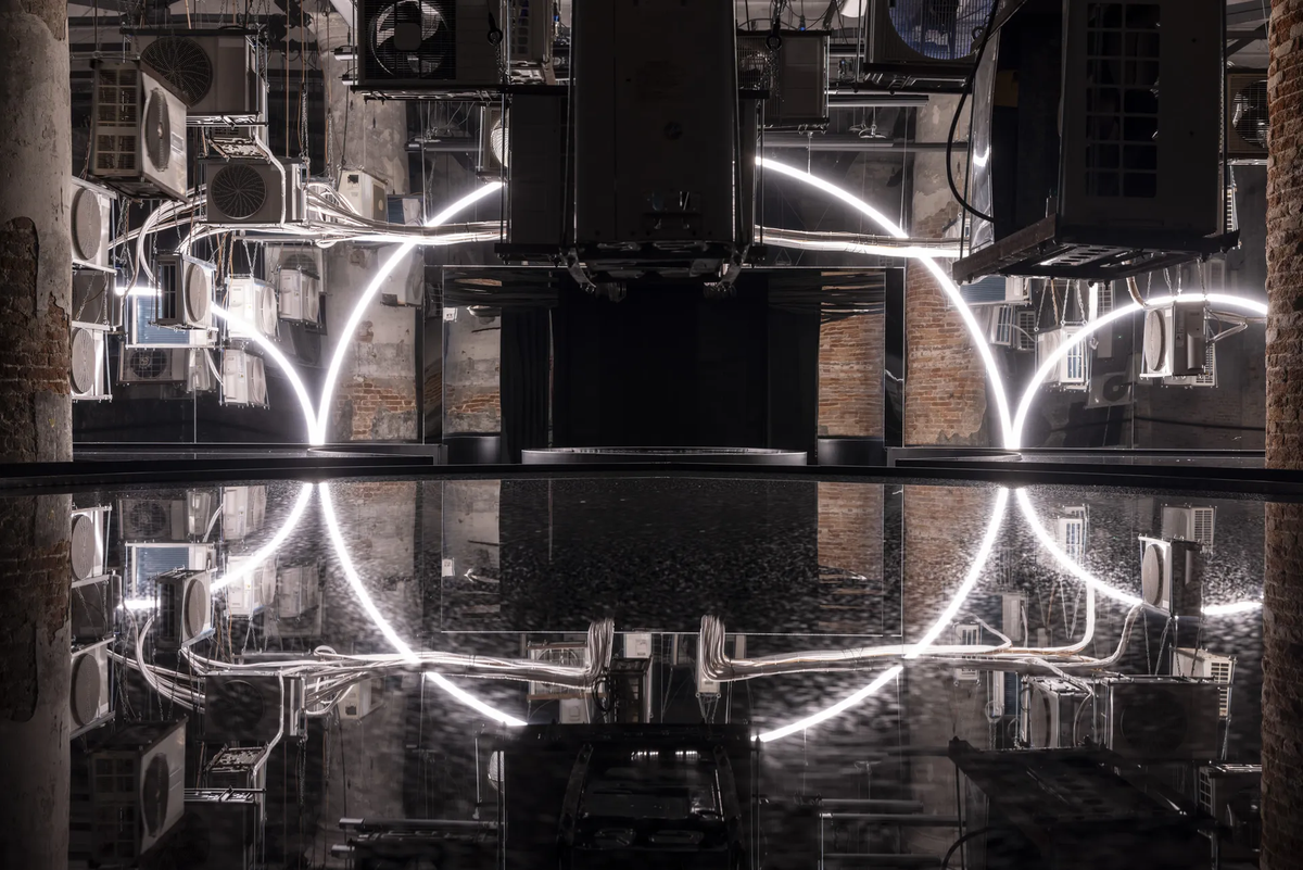 'The Third Paradise Perspective', the opening room at Intelligens, 19th Venice Architecture Biennale 2025.