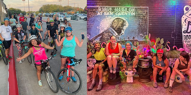 Pictures from group bike rides with Jena and friends