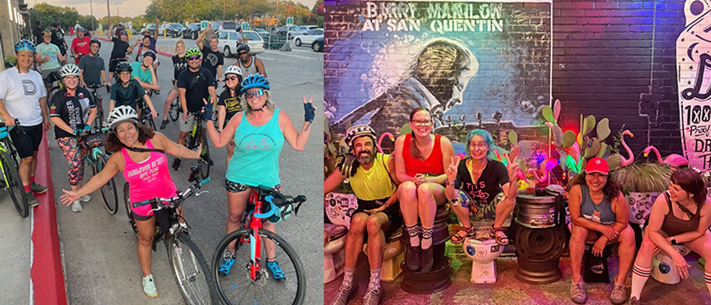 Pictures from group bike rides with Jena and friends