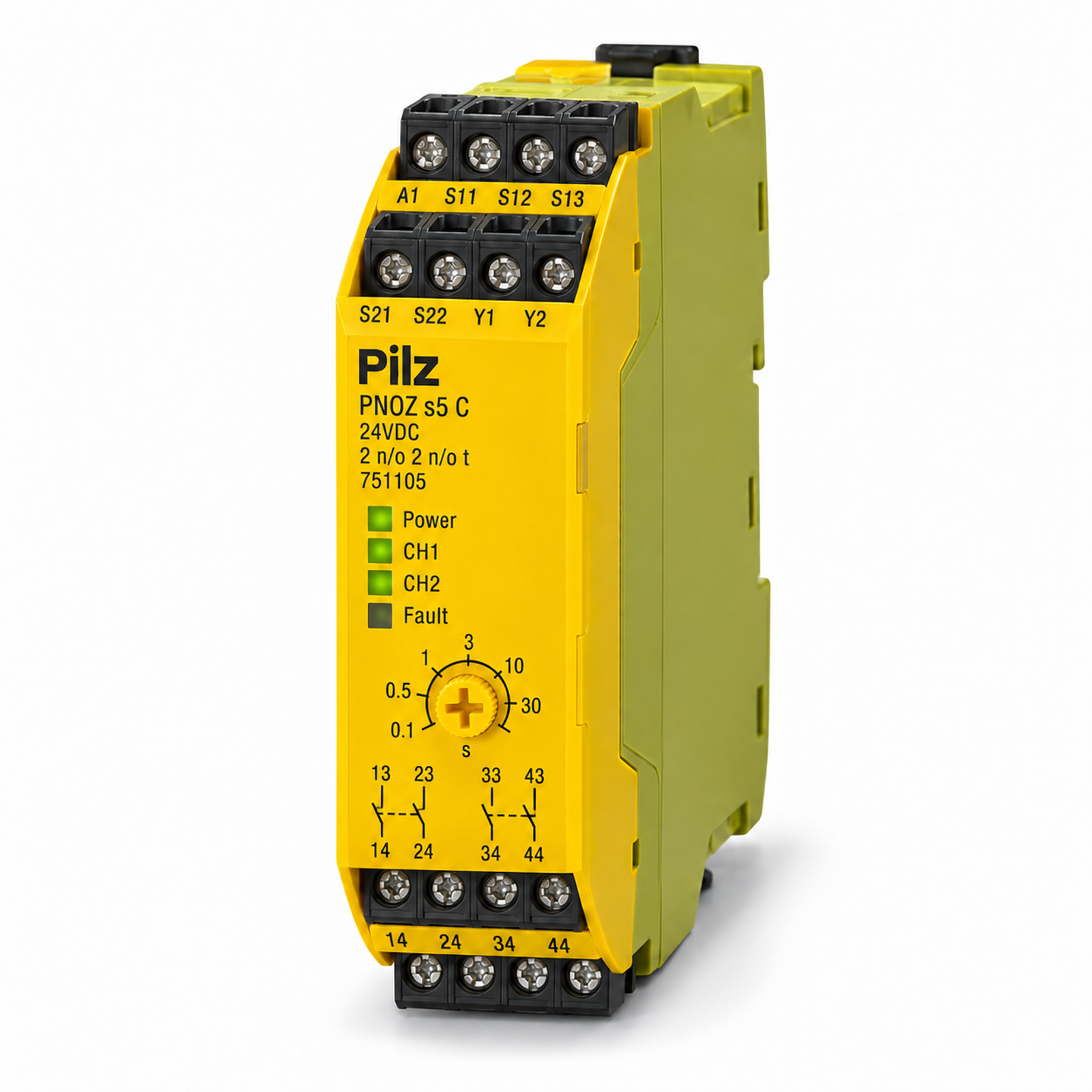 Pilz PNOZ s5 C 24VDC 2 n/o 2 n/o t safety relay, product ID 751105