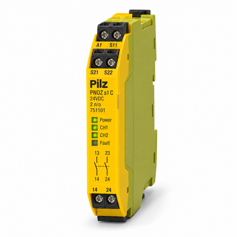 Pilz PNOZ s1 C 24VDC 2 n/o safety relay, product ID 751101