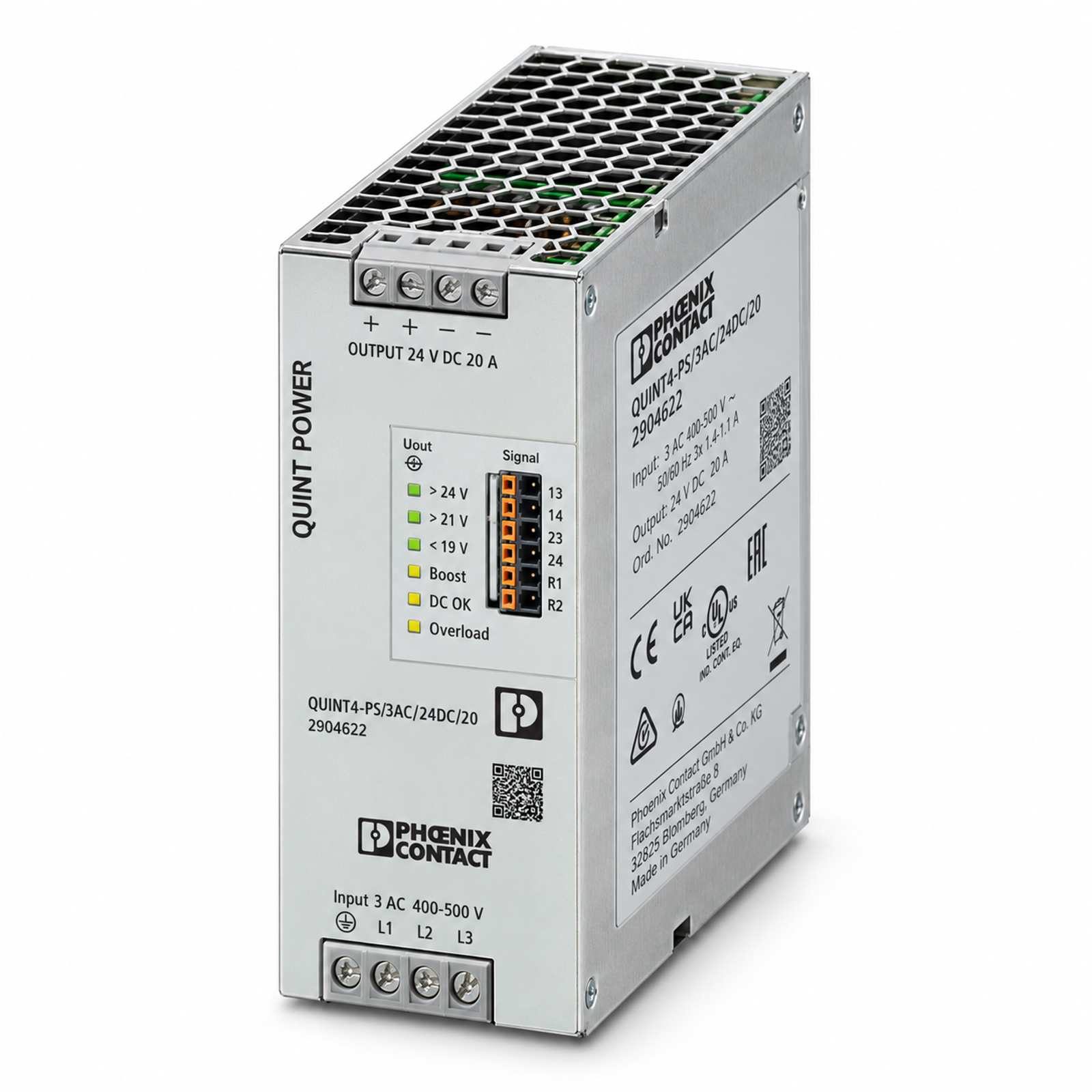 Phoenix Contact QUINT4-PS/3AC/24DC/20 power supply, item 2904622