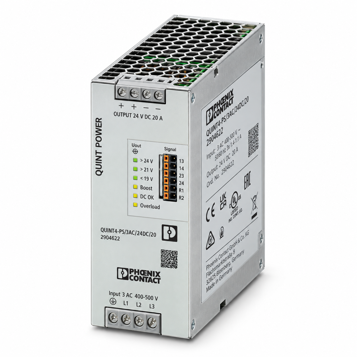 Phoenix Contact QUINT4-PS/3AC/24DC/20 power supply, item 2904622