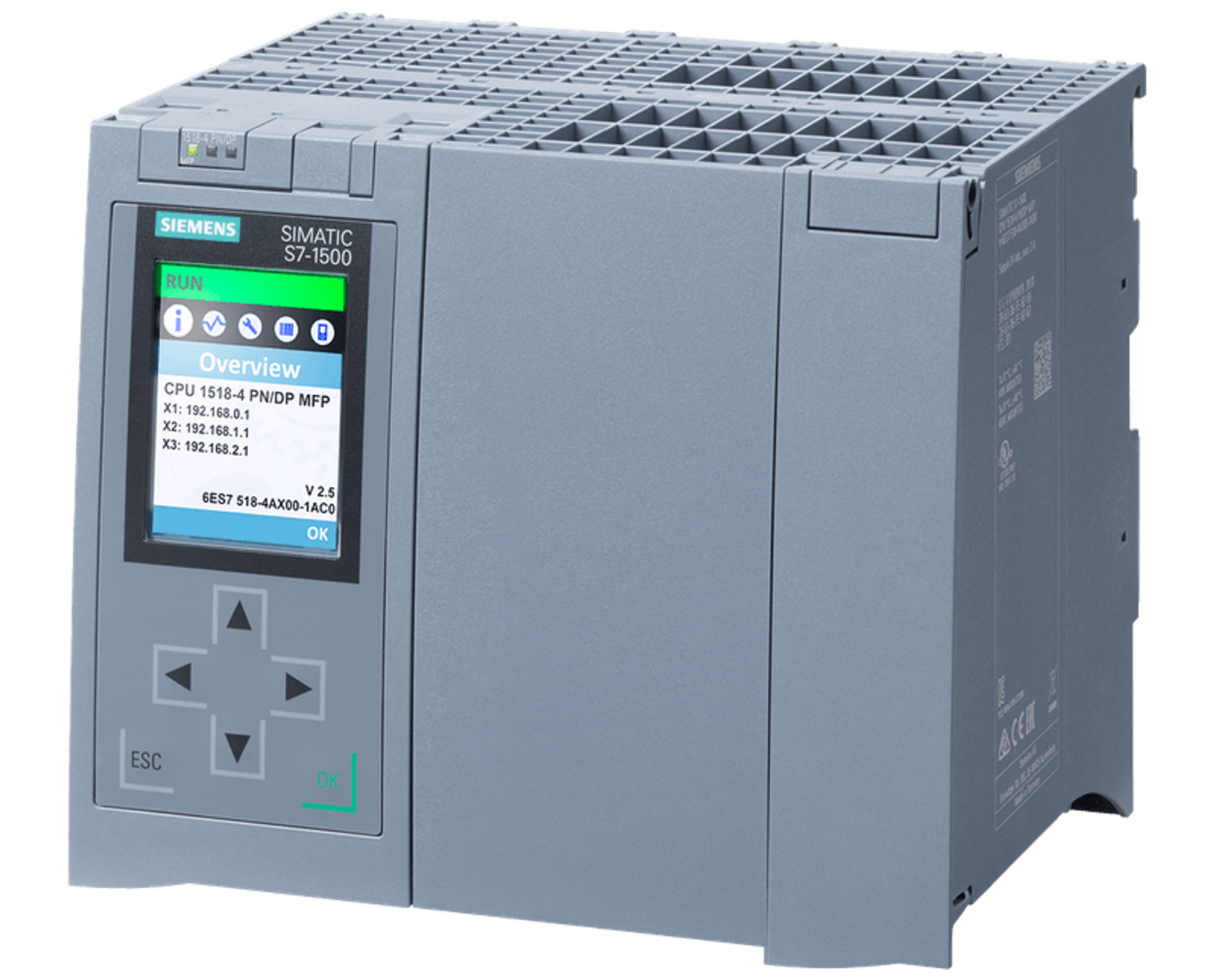 Siemens SIMATIC S7-1500 CPU 1518-4 PN/DP MFP bundle 6ES7518-4AX00-1AC0 product view