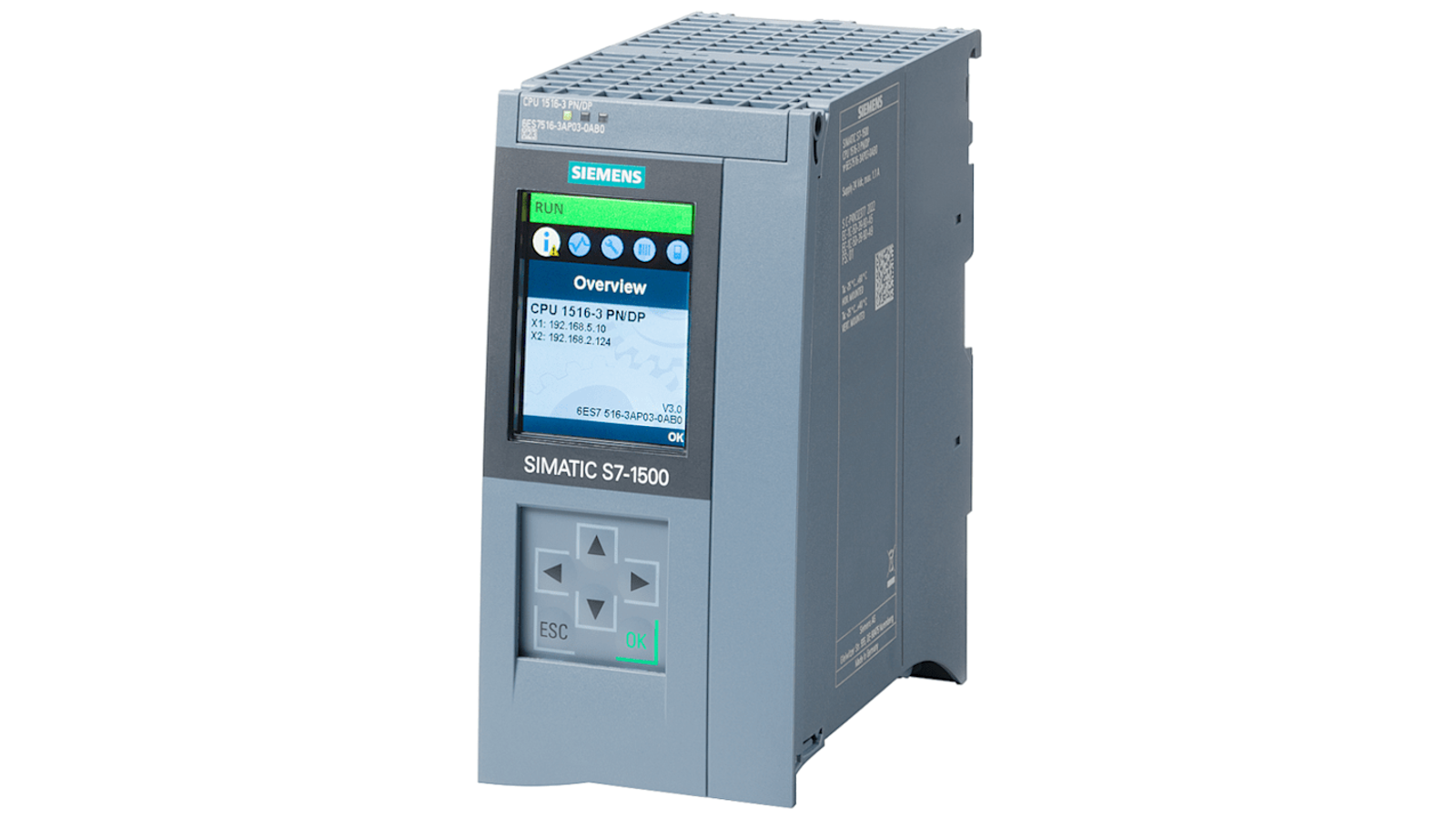 Siemens SIMATIC S7-1500 CPU 1516-3 PN/DP 6ES7516-3AP03-0AB0 product view