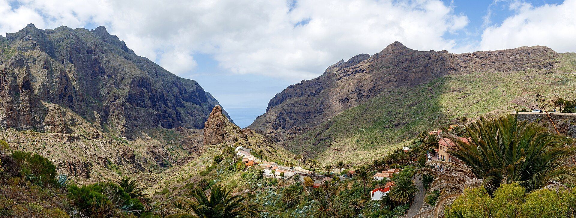 Masca mountain village and winding road, Tenerife