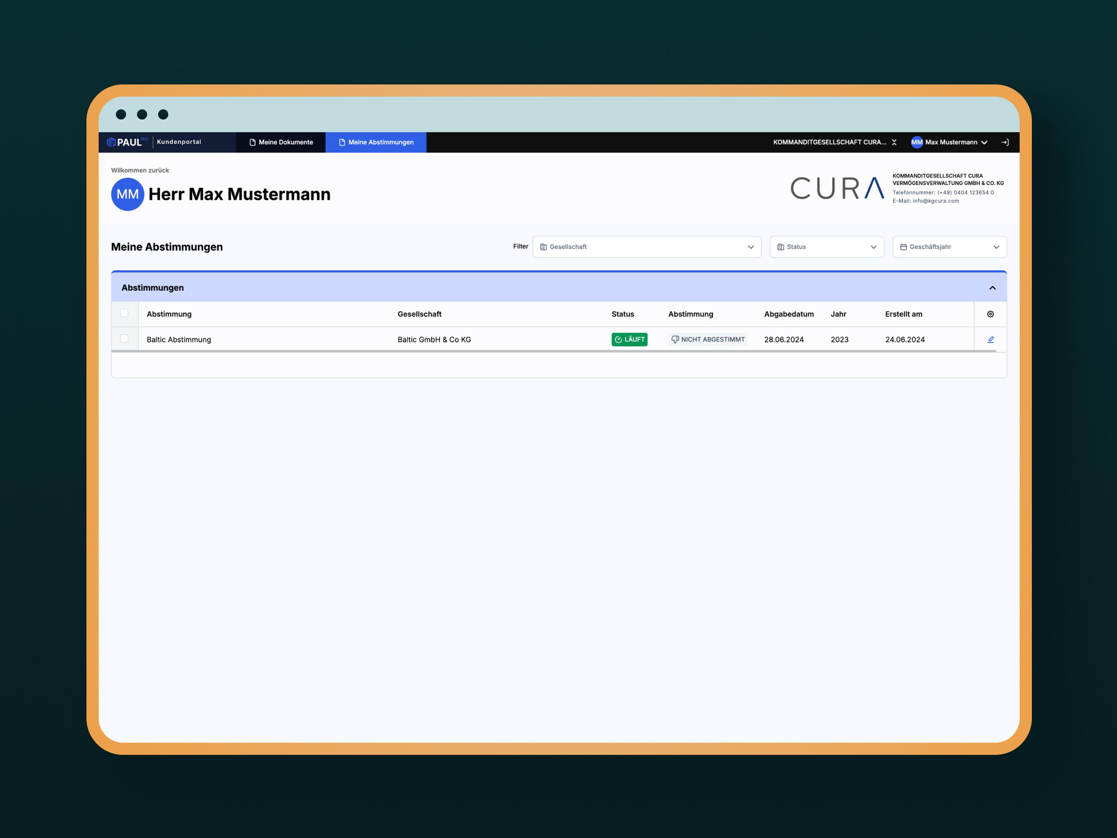 PAUL360 kundeportal, skjermbilde 2
