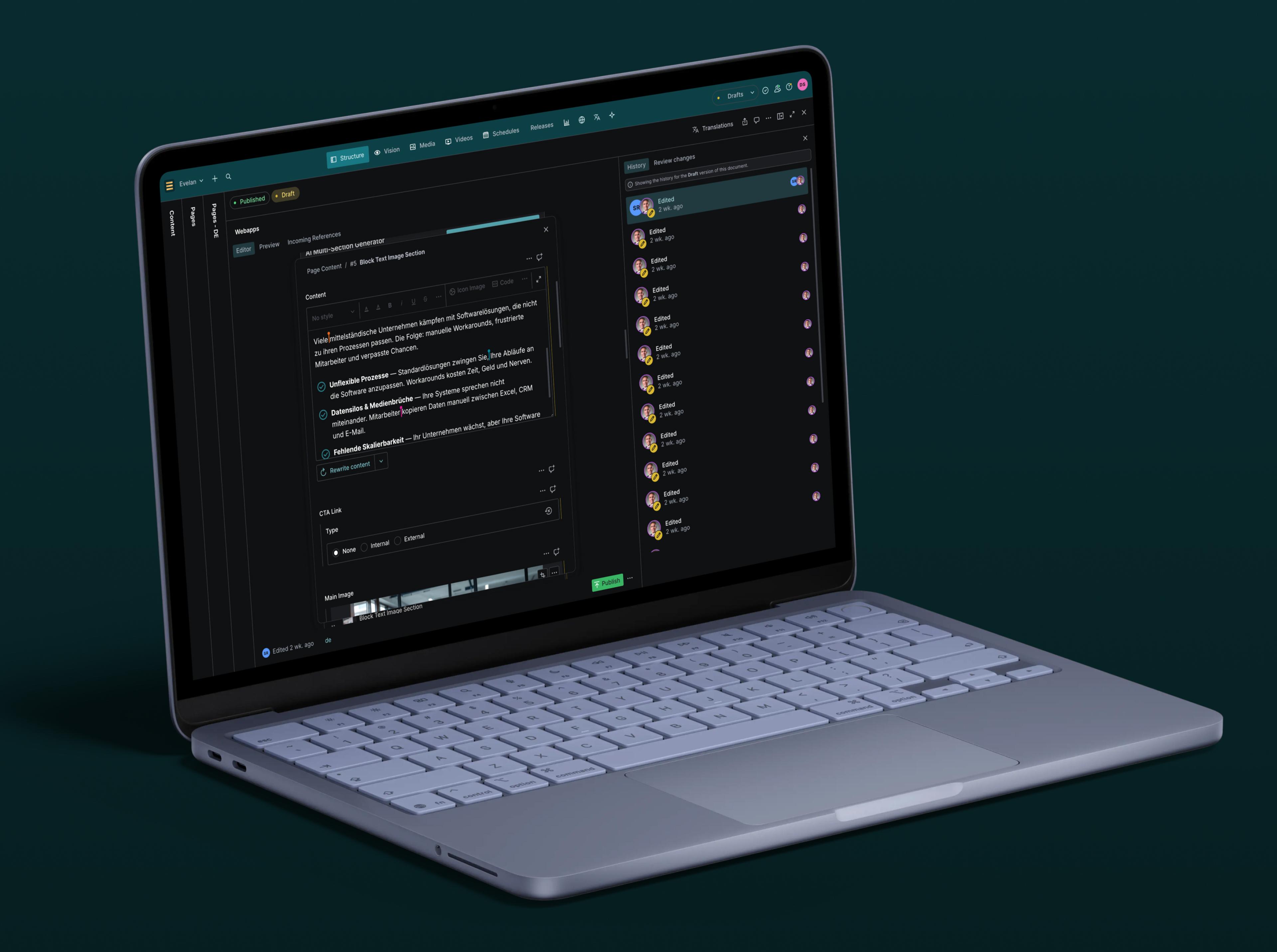 Совместная работа в режиме реального времени в редакторе Sanity CMS