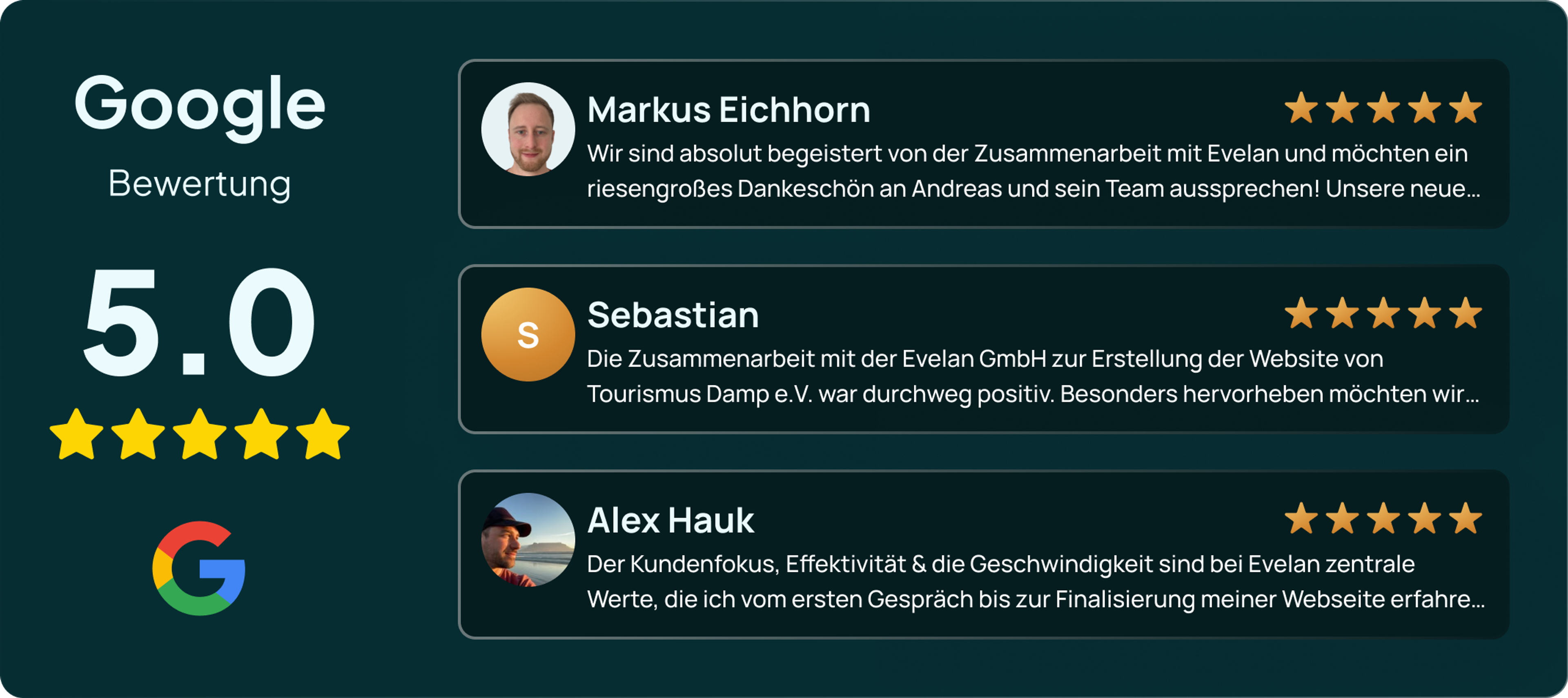 Evelan Google Bewertungen
