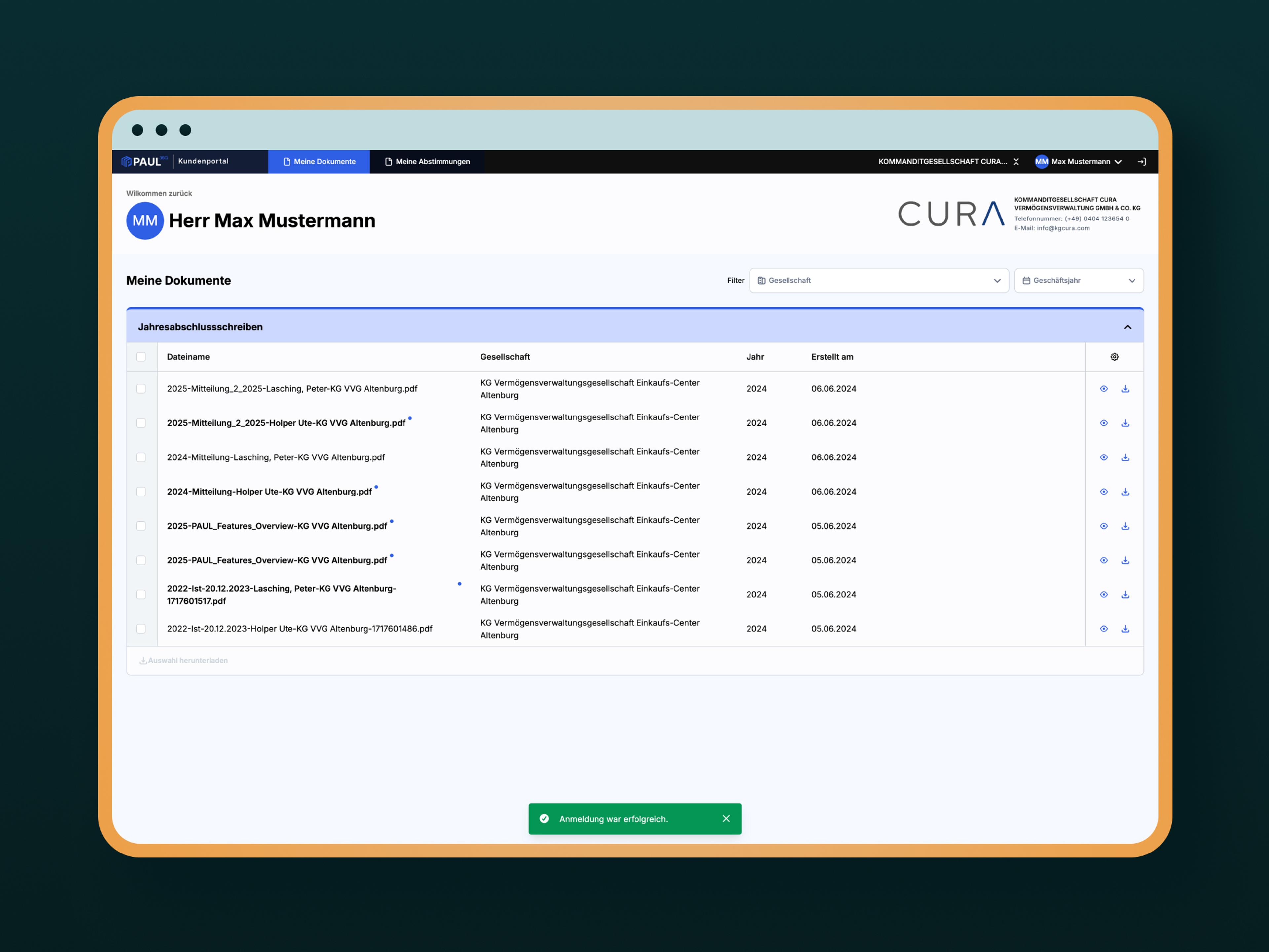 PAUL360 kundeportal, skjermbilde 1