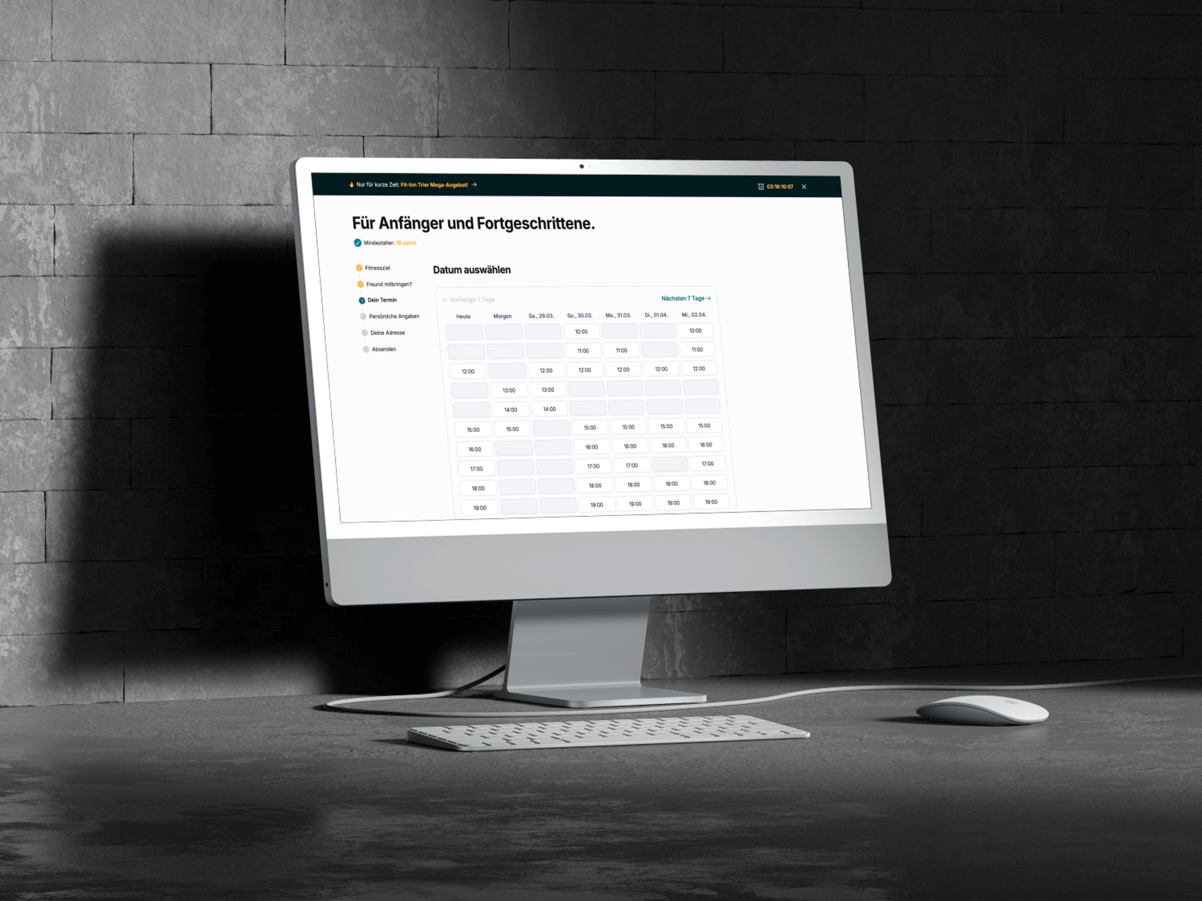 A computer screen shows planning software with a schedule and various options.