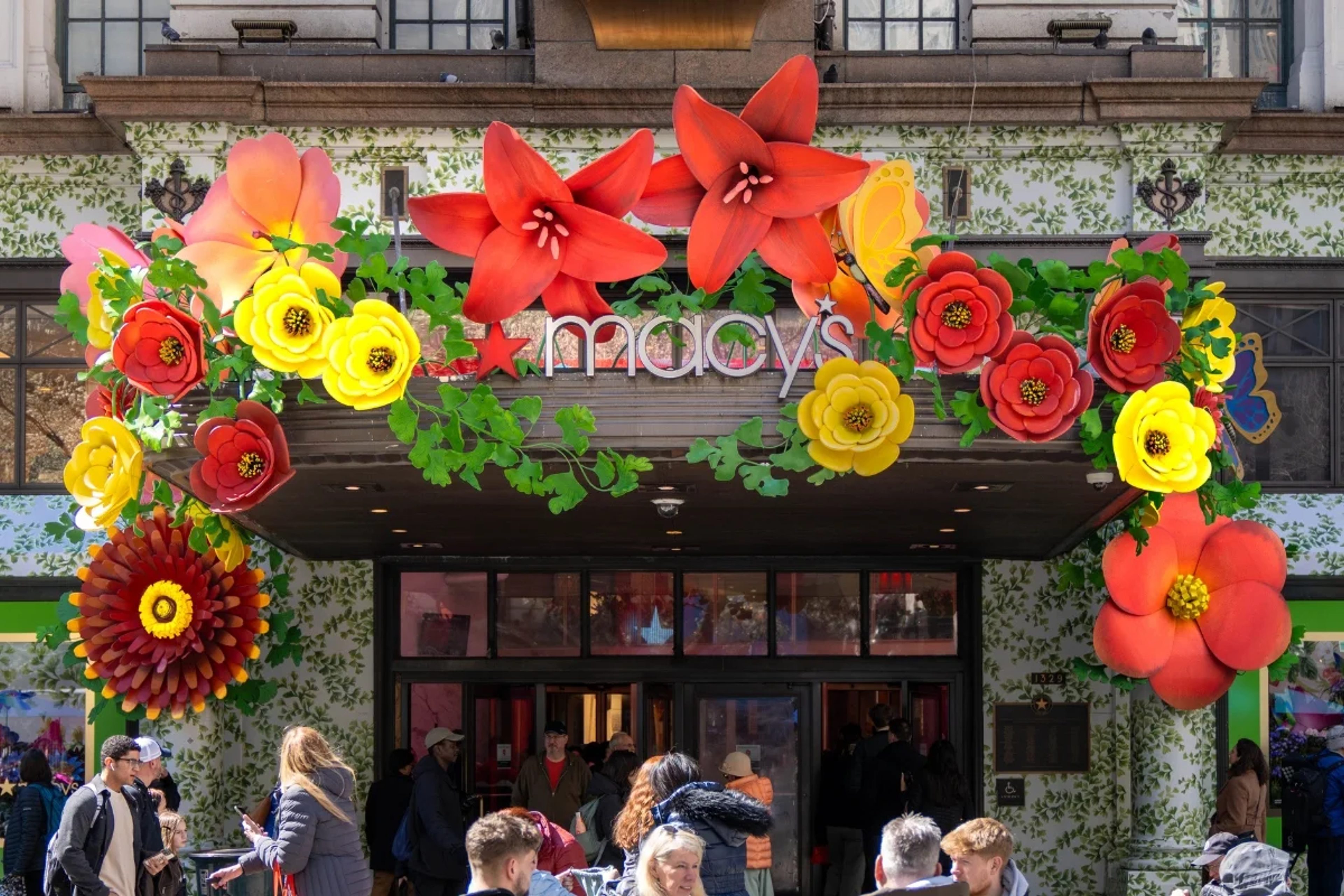 Floral facade at Macy's Herald Square