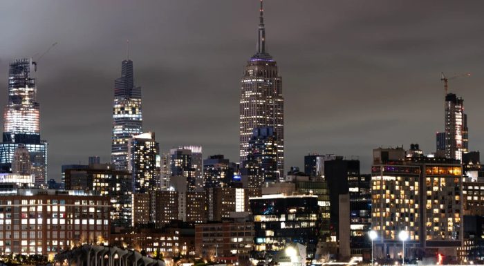 New York skyline with the lights off