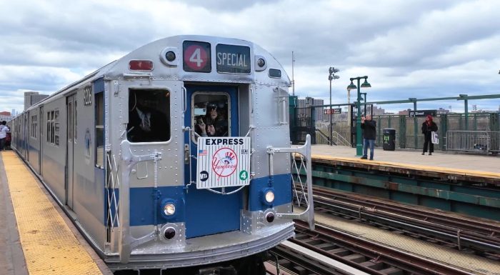 Yankees Vintage Subway arrives at the station