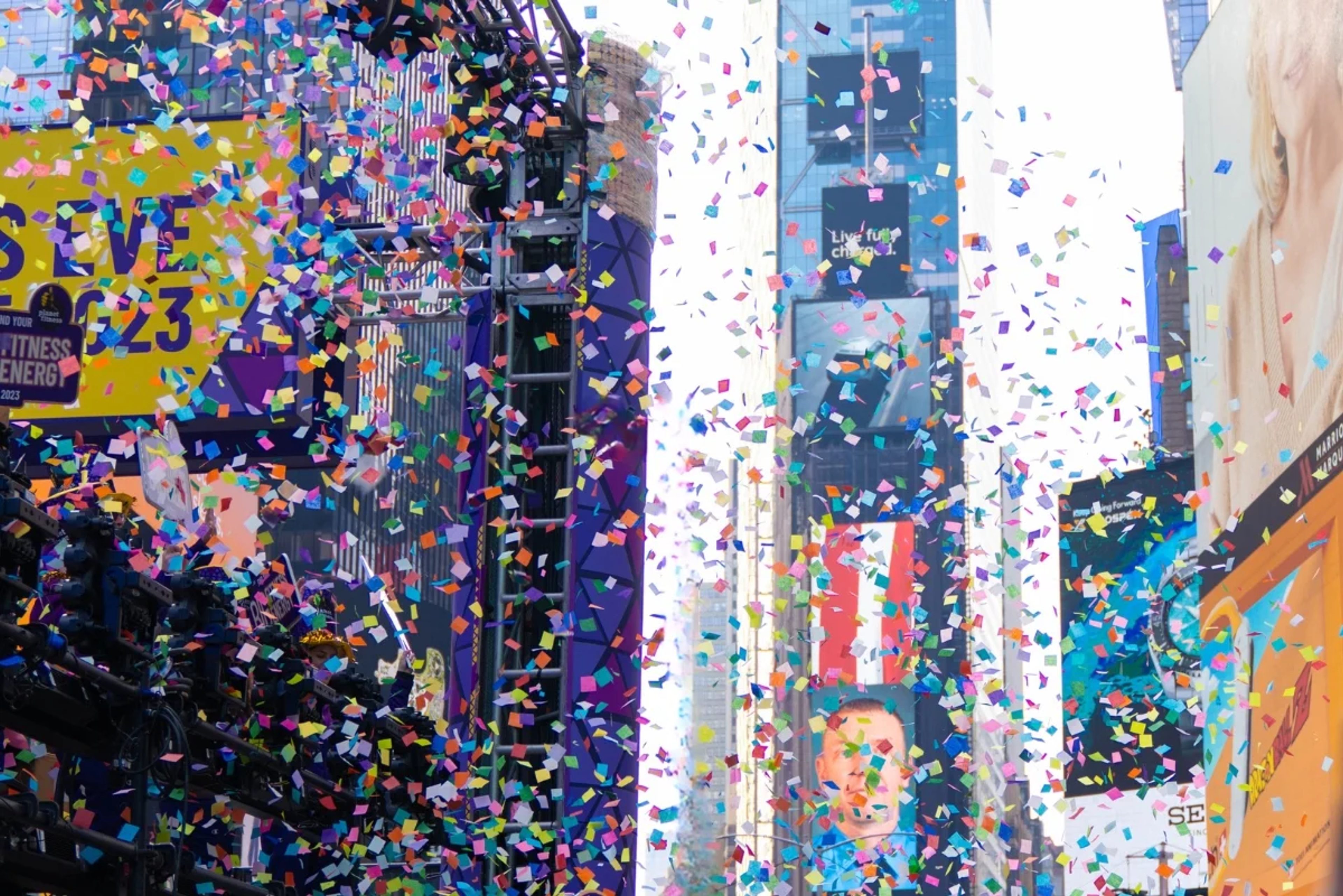 New Year's Eve Confetti Test in Times Square